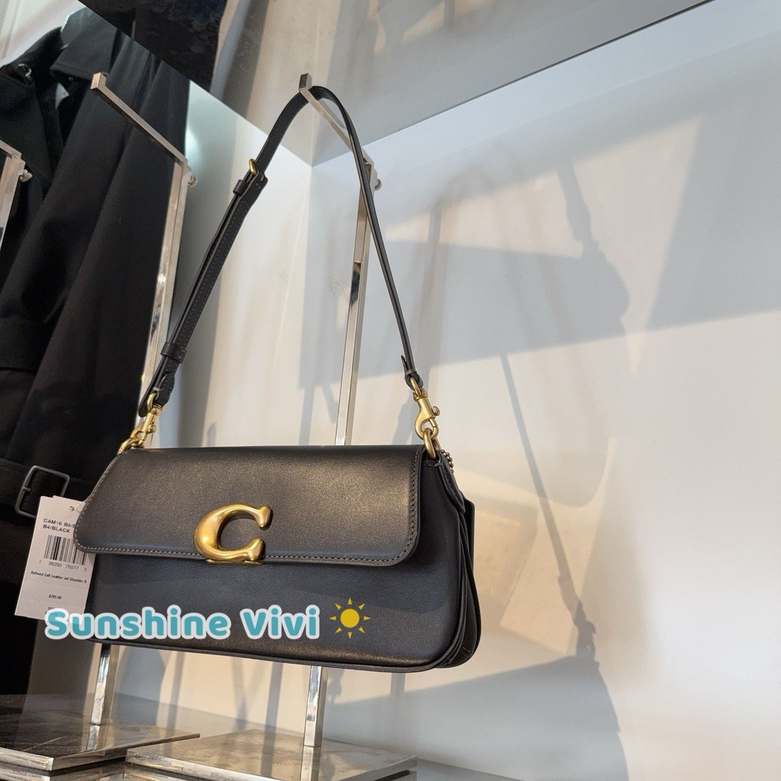 Coach NWT COACH CAM16 Jet Shoulder Bag Refined Calf Leather Black Size ONE SIZE - 5 Thumbnail