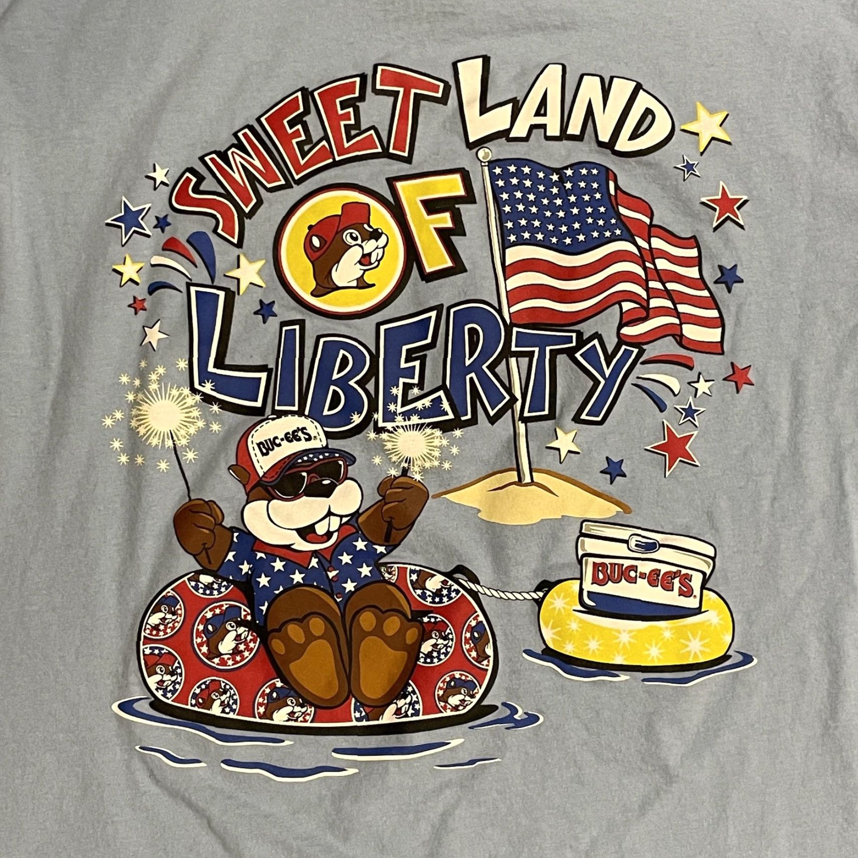 Vintage Buc-ee's Shirt Adult Small Gray Patriotic USA Fourth of July Tee Size US S / EU 44-46 / 1 - 3 Thumbnail