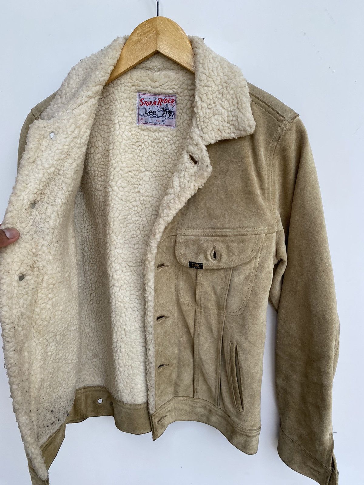 Lee ✅️Vtg Storm Rider Lee Suede Leather Jacket Size US S / EU 44-46 / 1 - 3 Thumbnail