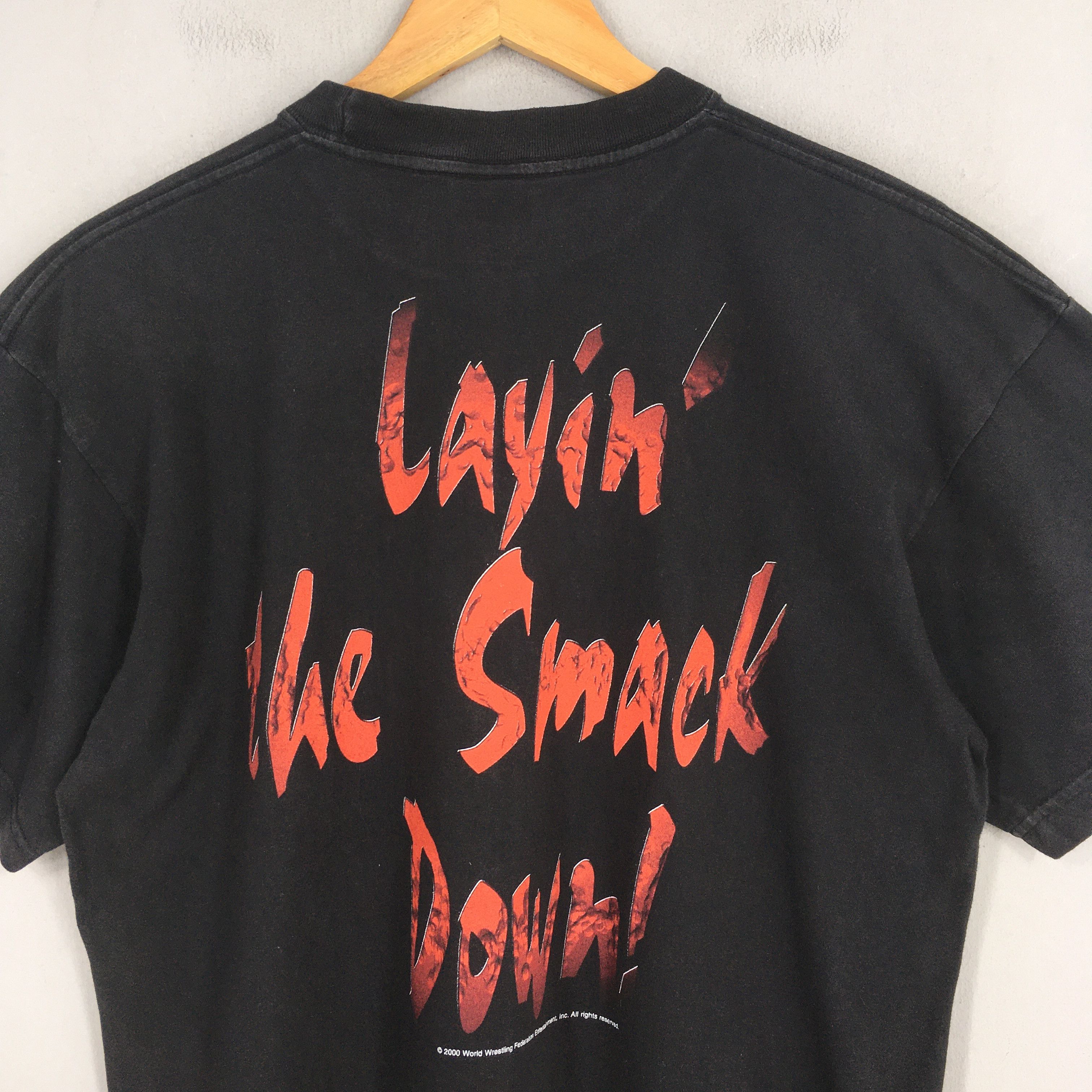 Vintage × WWE × WWF Vintage 90's WWE The Rock Dwayne Black T Shirt Medium Size US M / EU 48-50 / 2 - 9 Thumbnail
