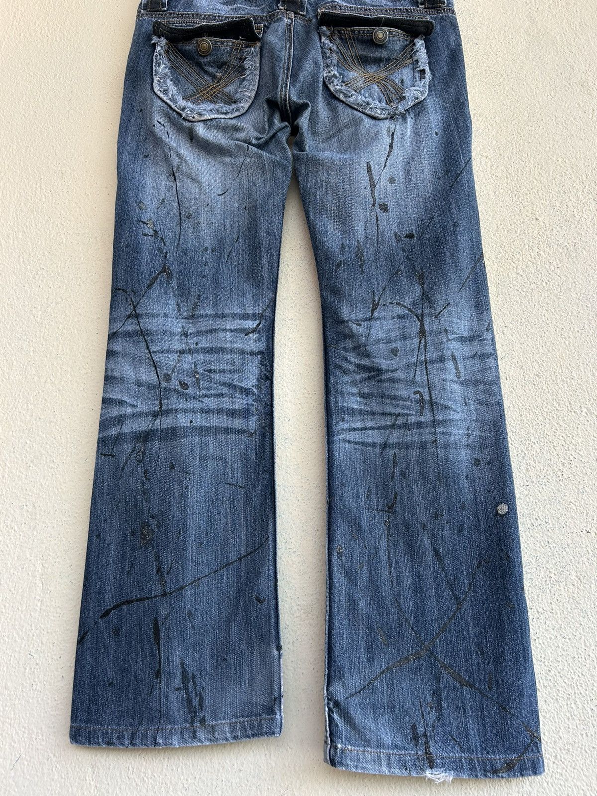 Japanese Brand Oririn Jeans Paints Splattered Flare Jeans Size US 34 / EU 50 - 9 Thumbnail