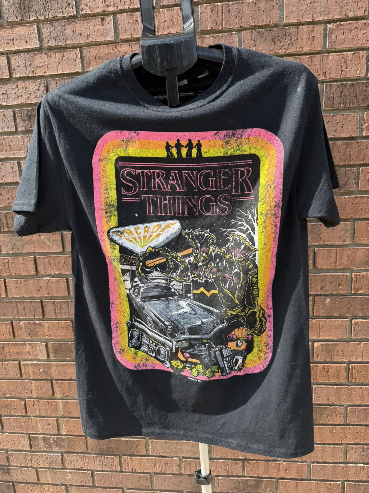 Other Netflix Stranger Things Retro Poster Arcade Black T-Shirt Size US M / EU 48-50 / 2 - 1 Thumbnail