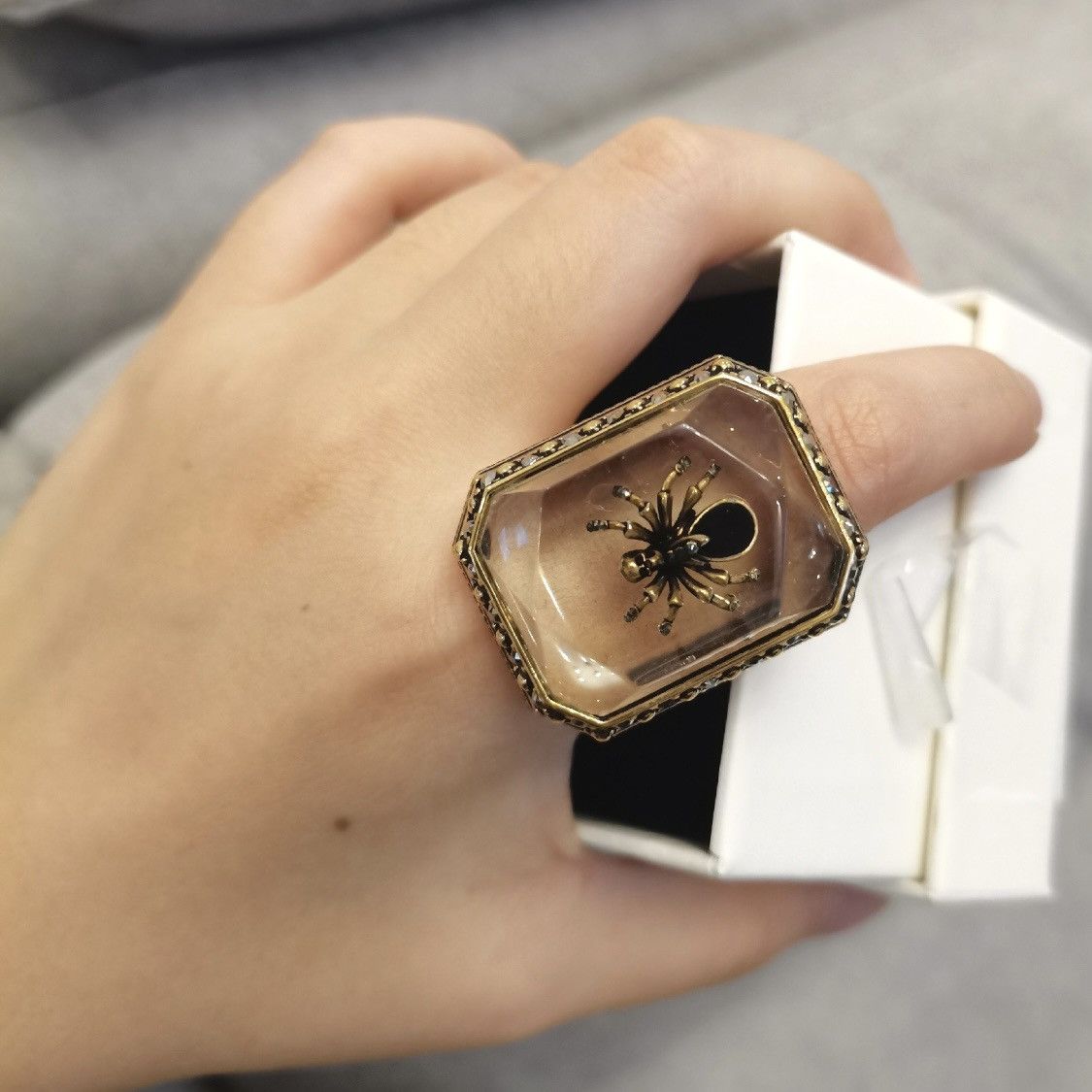 Alexander McQueen Alexander McQueen Beetle Embellished Ring Size ONE SIZE - 1 Thumbnail