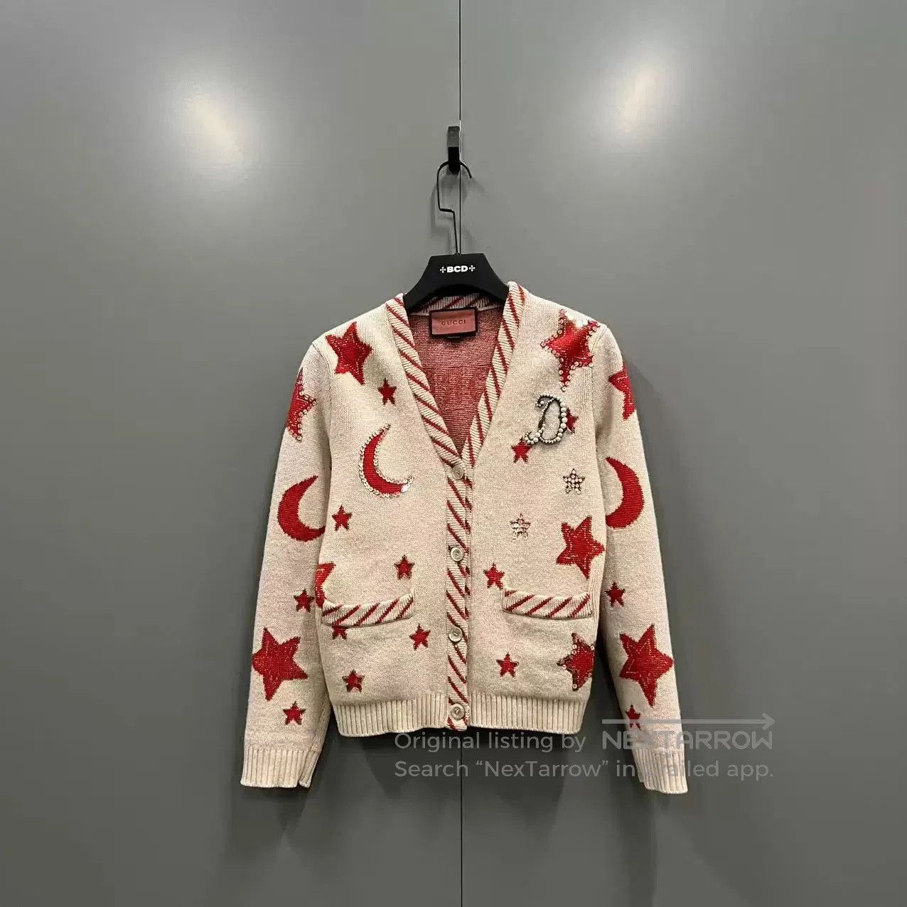 Gucci Gucci Sequin Pearl Embroidered Knit Cardigan. Size M / US 6-8 / IT 42-44 - 1 Thumbnail