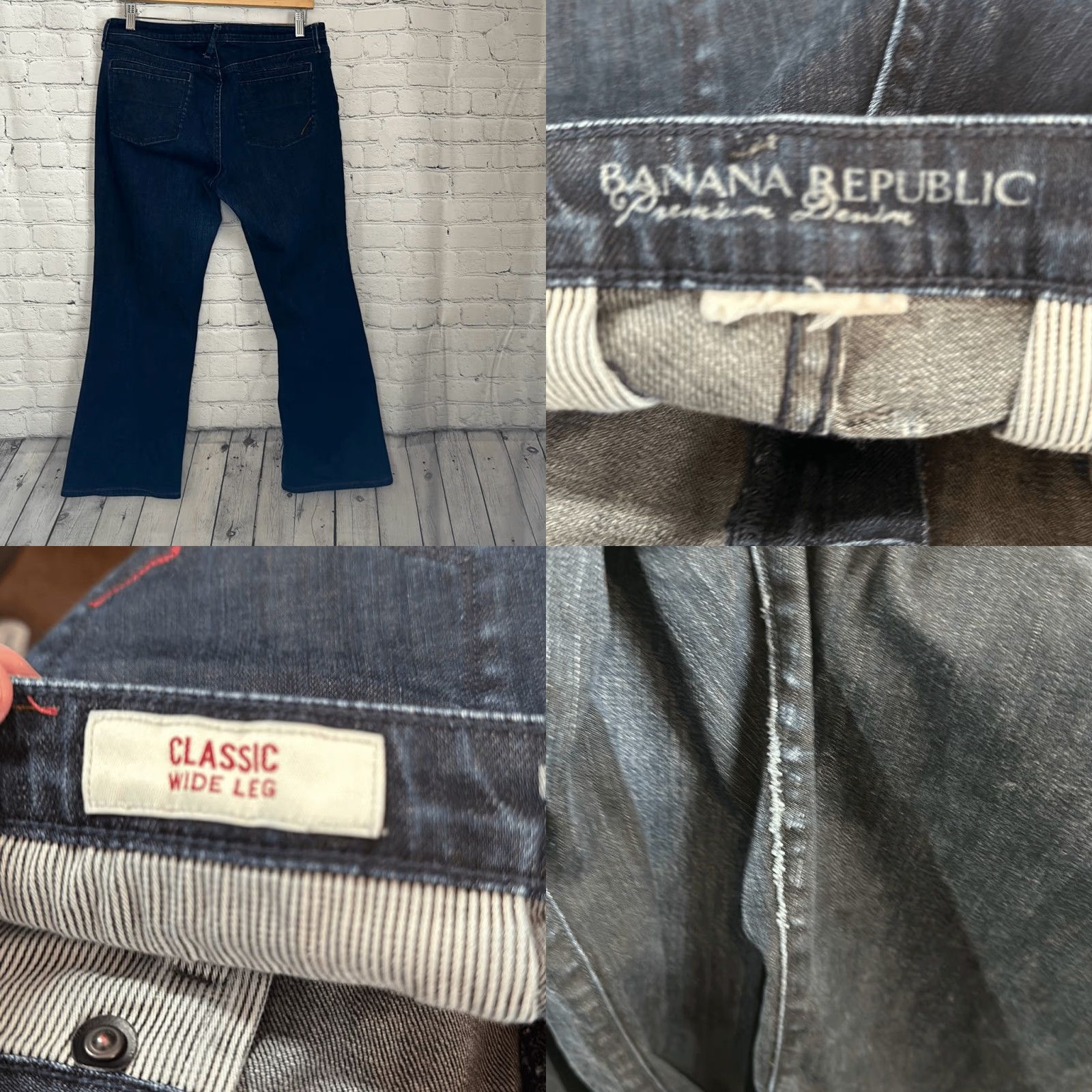 Banana Republic VINTAGE Banana Republic Dark Wash Classic Wide Leg Jeans Women 14 Wide-Leg Accessibility? Size 36" / US 14 / IT 50 - 8 Thumbnail