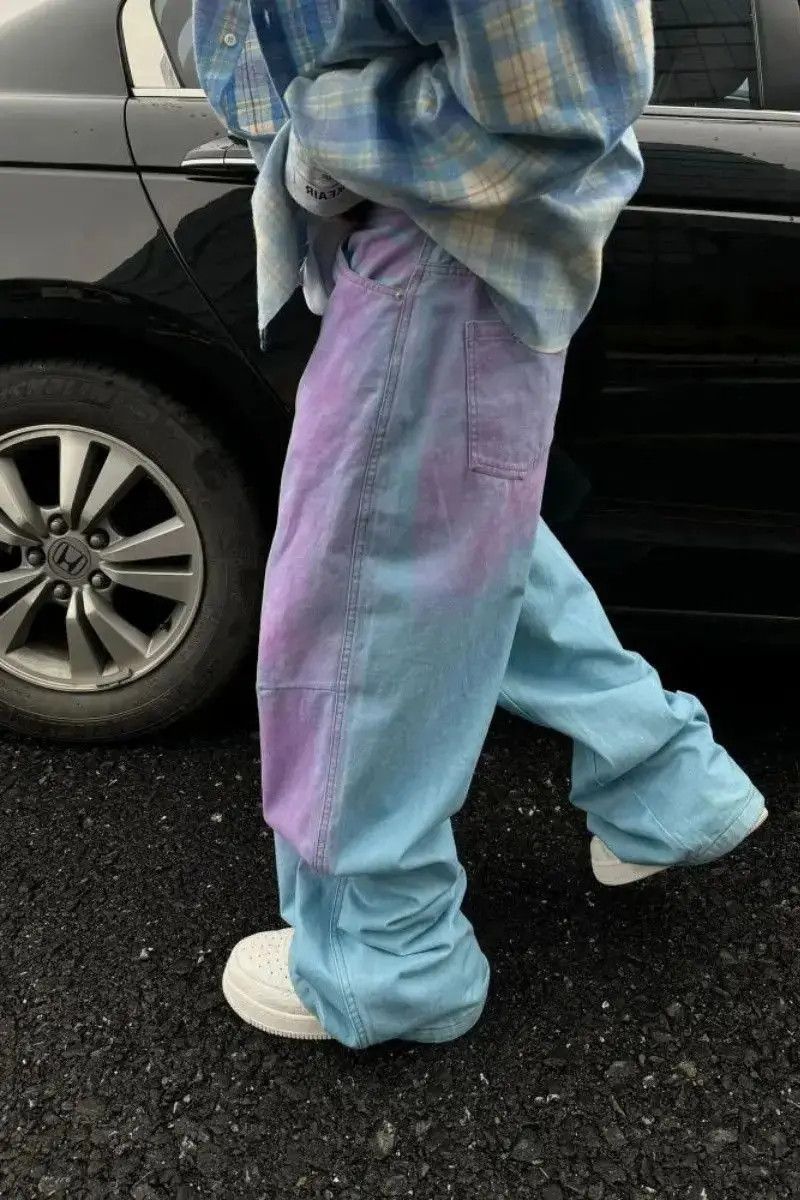 Japanese Brand Retro wide leg straight leg jeans Size US 32 / EU 48 - 3 Thumbnail