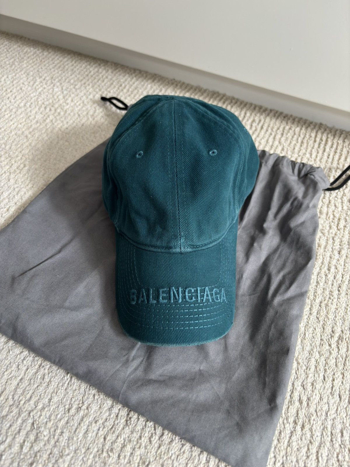 Balenciaga Balenciaga logo petrol blue distressed baseball cap Size ONE SIZE - 1 Thumbnail