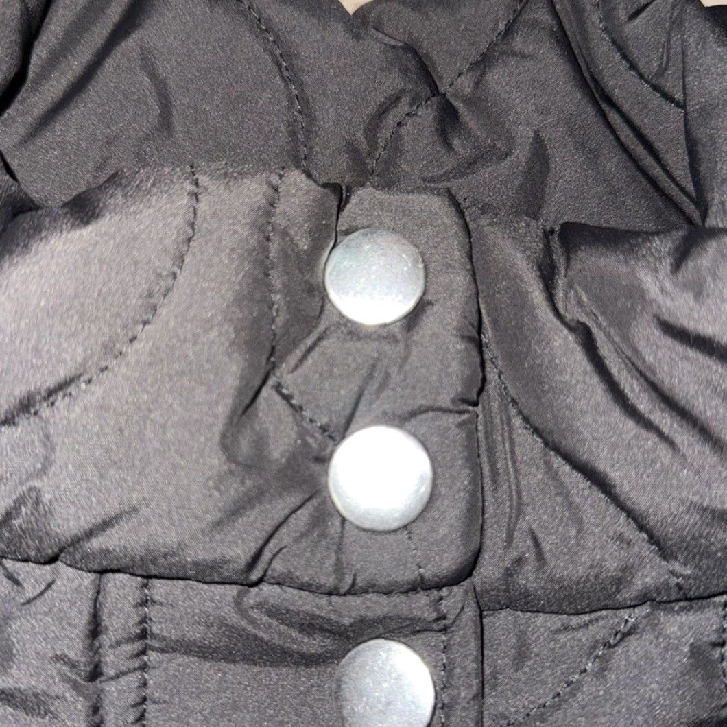 Vintage Black Vest Women M Oversized High Neck Zip Snap Puffer Fashion / Mid-Length Jacket Coat Style Sleeveless Unbranded Men? Size M / US 6-8 / IT 42-44 - 4 Thumbnail