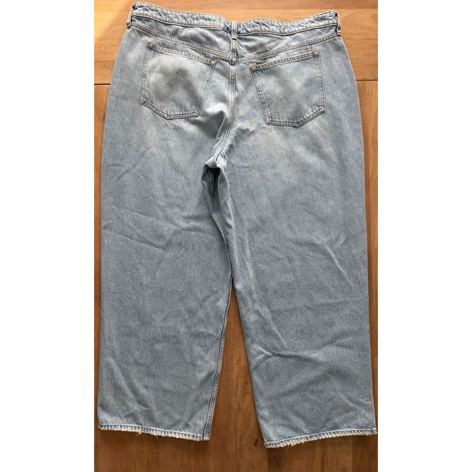 Abercrombie & Fitch Abercrombie & Fitch Jeans Wide Leg Mid Rise Womens 18R Blue Denim 5-Pocket Logo 90s City Hip Hop Vintage? Size 40" / US 18 - 2 Thumbnail