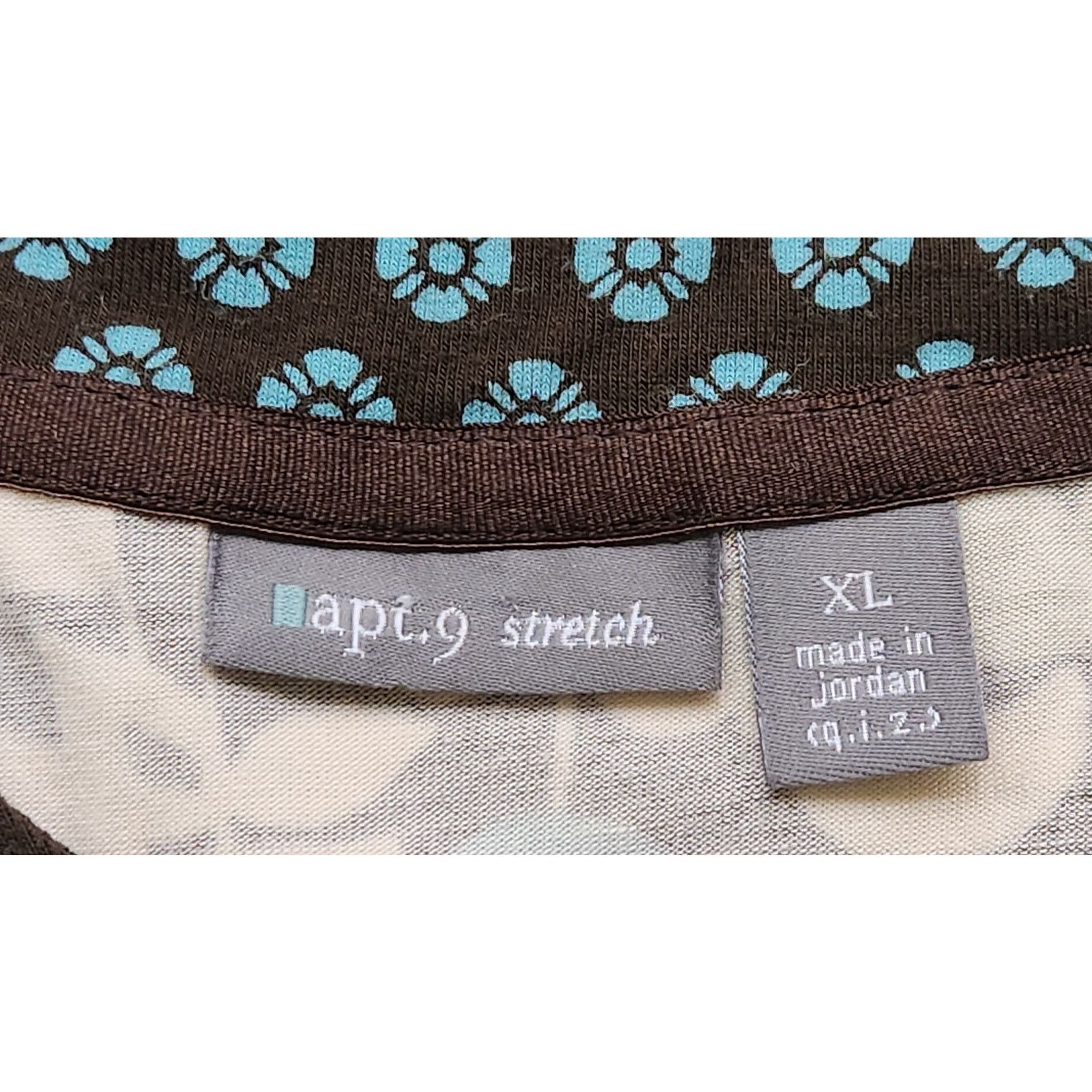 Apt. 9 Apt 9 Brown Blue White Floral Print Tie Back Top XL Stretch Size XL / US 12-14 / IT 48-50 - 4 Thumbnail