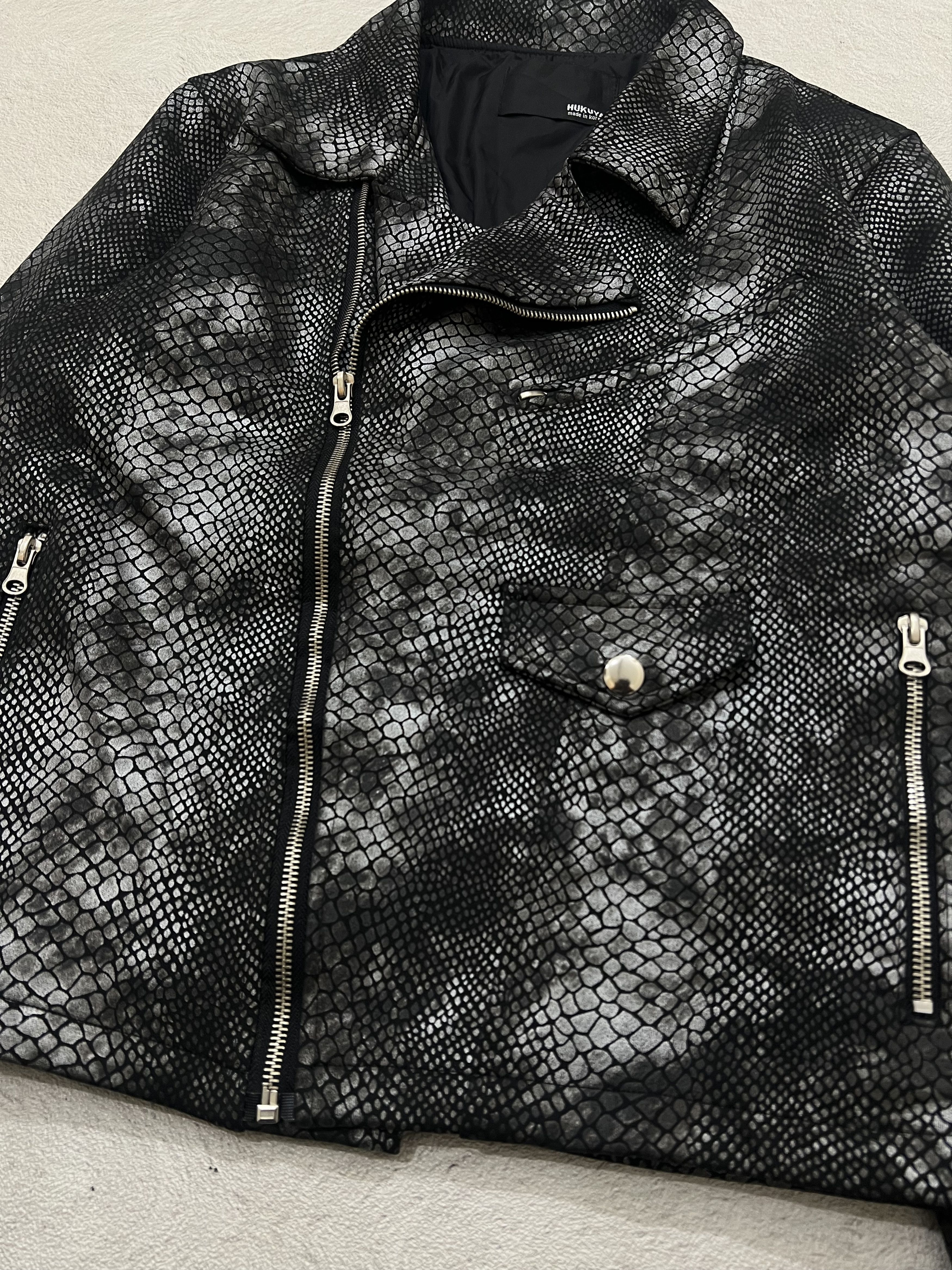 Japanese Brand 2000s Y's Snake Phyton Wax Asymmetric Biker y2k Lgb Ifsix Size US S / EU 44-46 / 1 - 3 Thumbnail