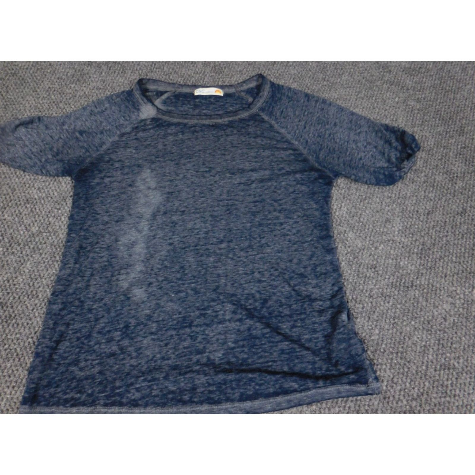 Vintage VINTAGE? No. C&C California Womens Shirt S Blue Stretch Pullover Casual Short Sleeve Round Neck T-Shirt Cotton Hip Hop Basic Size S / US 4 / IT 40 - 3 Thumbnail