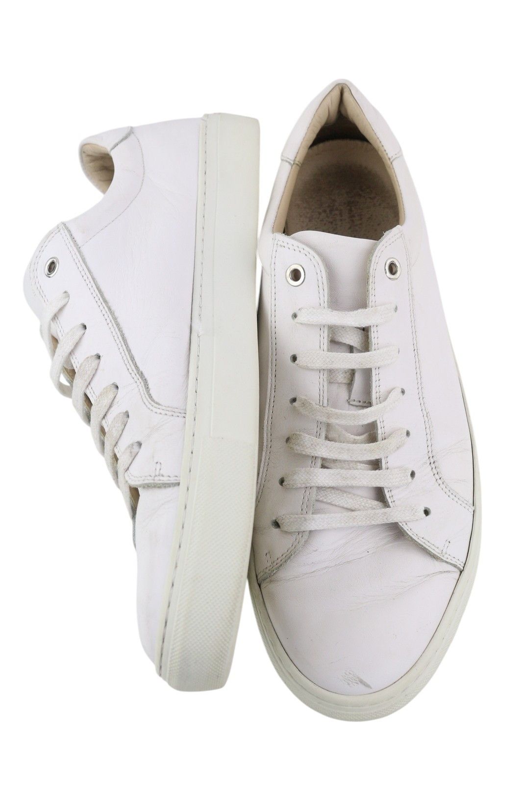 Suitsupply FW1404 EU43 White Leather Almond Toe Sneakers 83568 Size US 10 / EU 43 - 6 Thumbnail