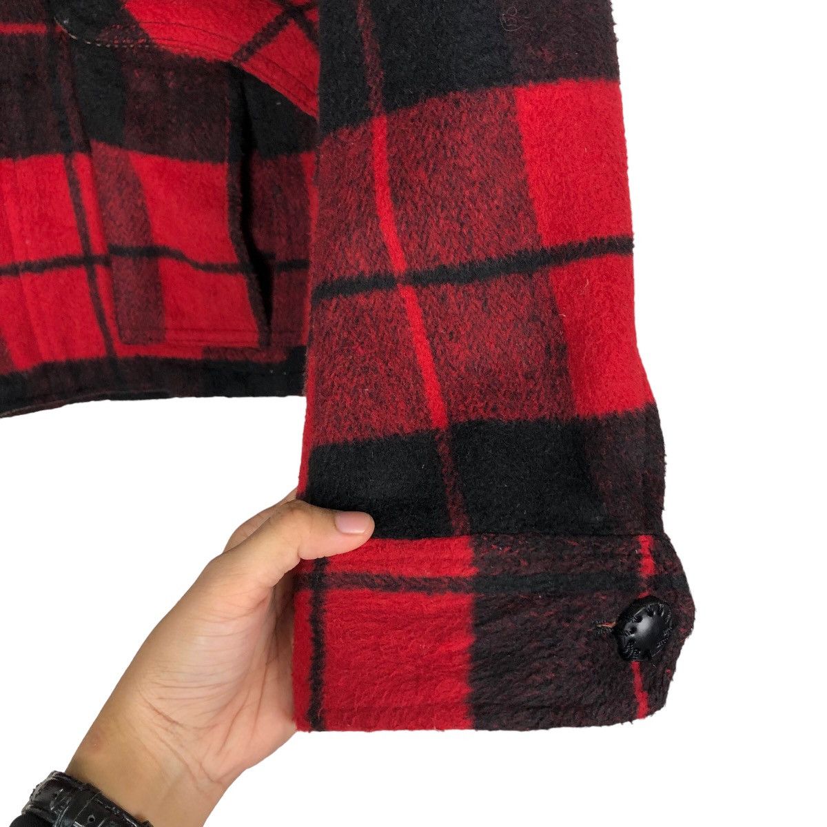 🔥Cropped Wool Biker Jacket Tartan Design Simpilicate Plus