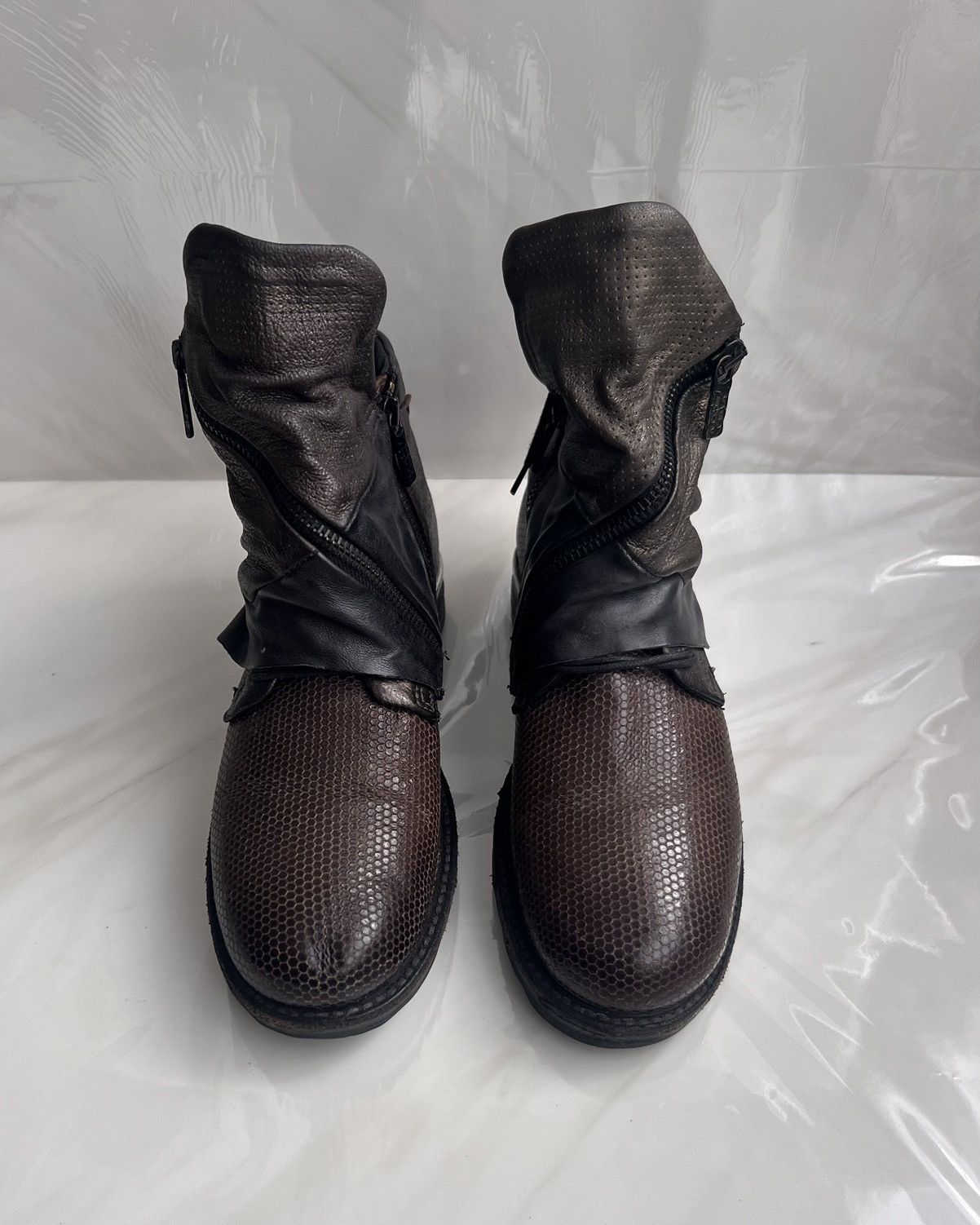 A.S.98 As 98 Airstep Zipper Boho Biker brown distressed boot Size US 8 / IT 38 - 11 Thumbnail