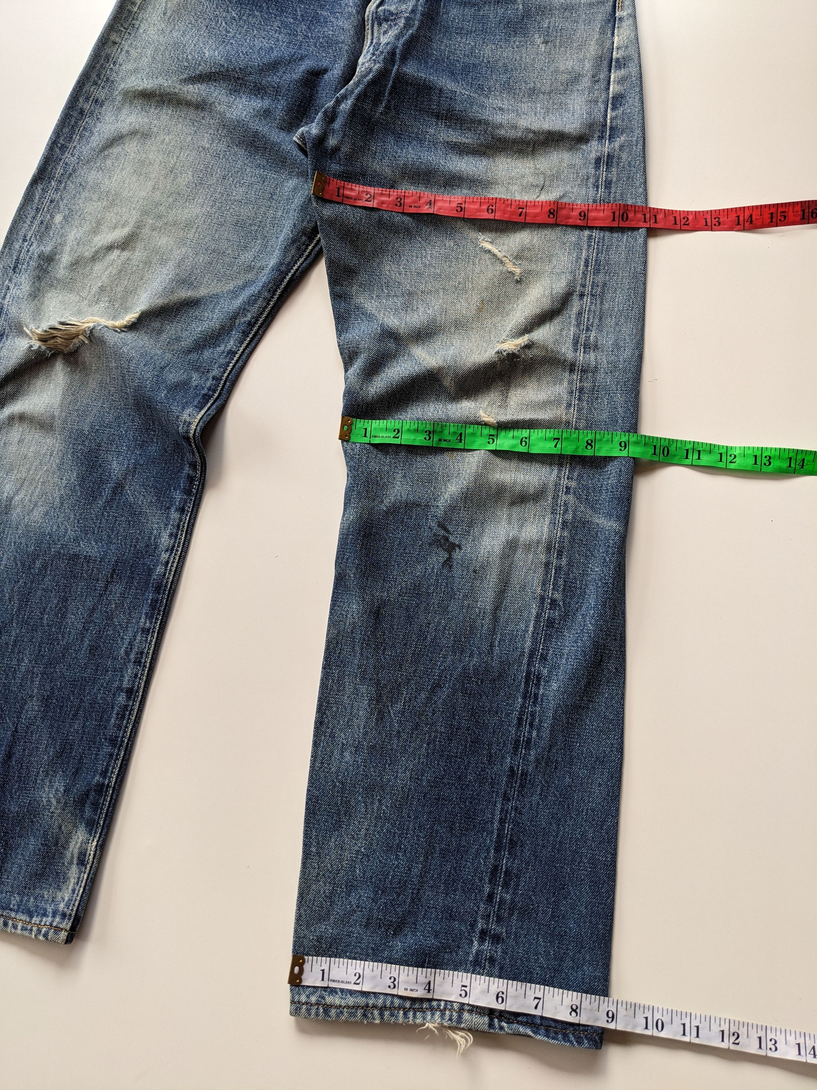Denime Vintage Denime distressed faded selvedge jeans Size US 28 / EU 44 - 12 Thumbnail