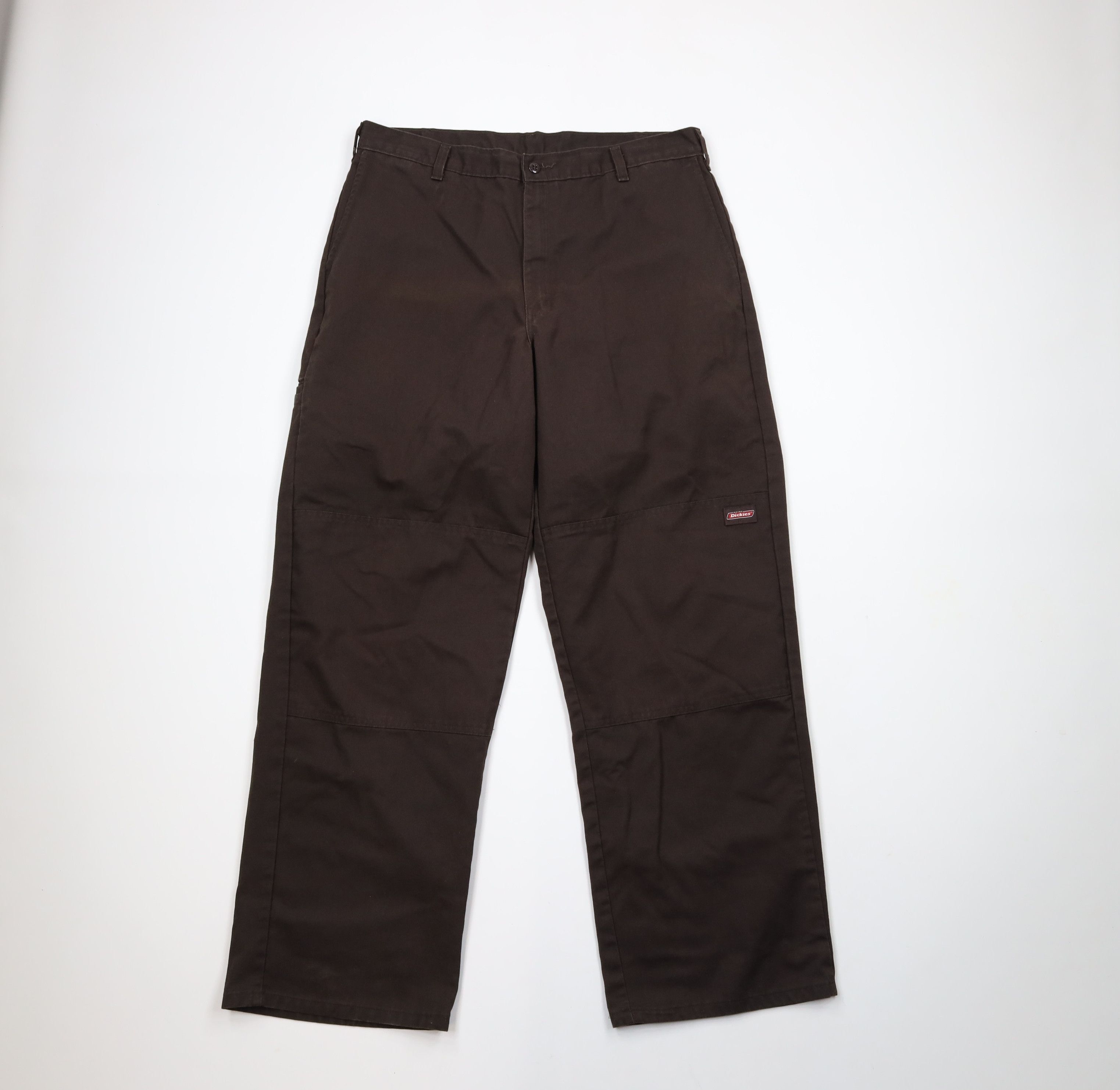 Dickies × Vintage Vintage Dickies Spell Out Double Knee Wide Leg Pants Brown Size 36" / US 14 / IT 50 - 1 Thumbnail