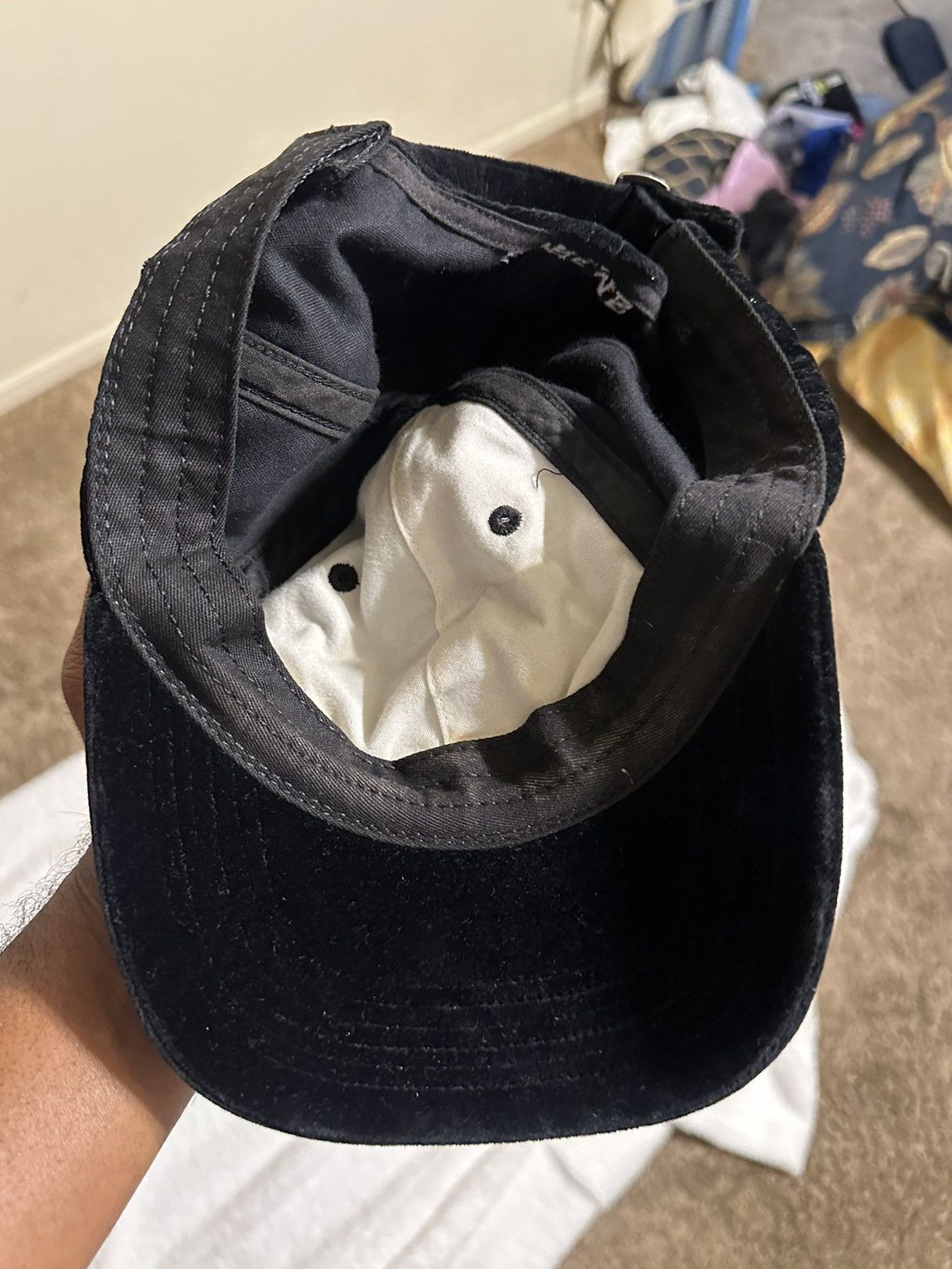 Supreme × Vintage Vintage Supreme Velet S logo 6-Panel “black” hat 2020 Size ONE SIZE - 7 Thumbnail