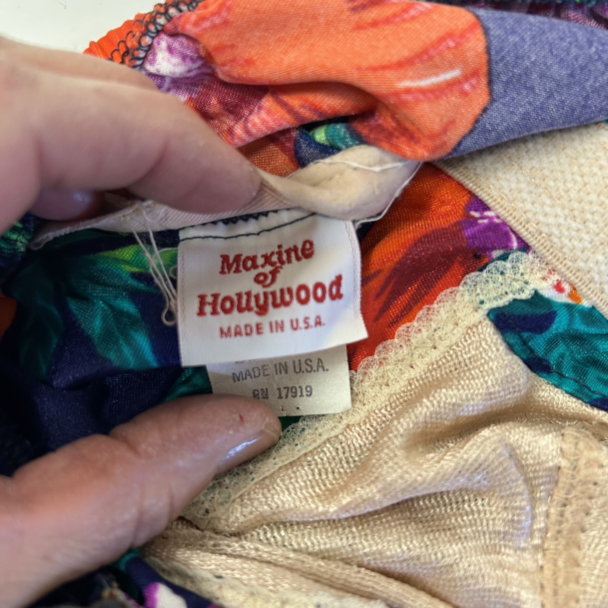 Other Vtg Maxine of Hollywood Bright VIBRANT FLORAL Tiere Swimsuit Size L / US 10 / IT 46 - 3 Thumbnail