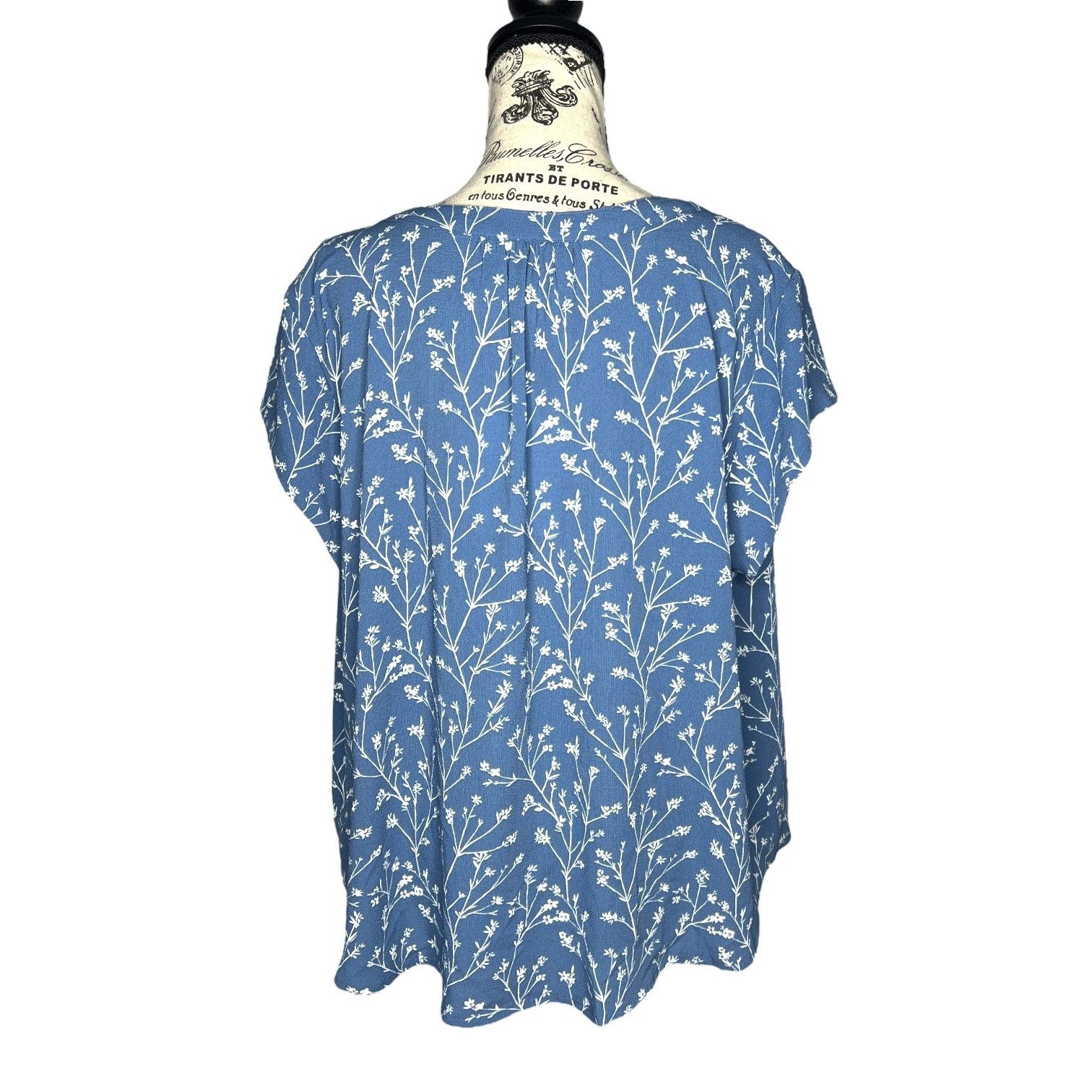 Other Morey Split Neck Short Sleeve Blouse - Stitch Fix Crepe Top Size XXL / US 16-18 / IT 52-54 - 3 Thumbnail