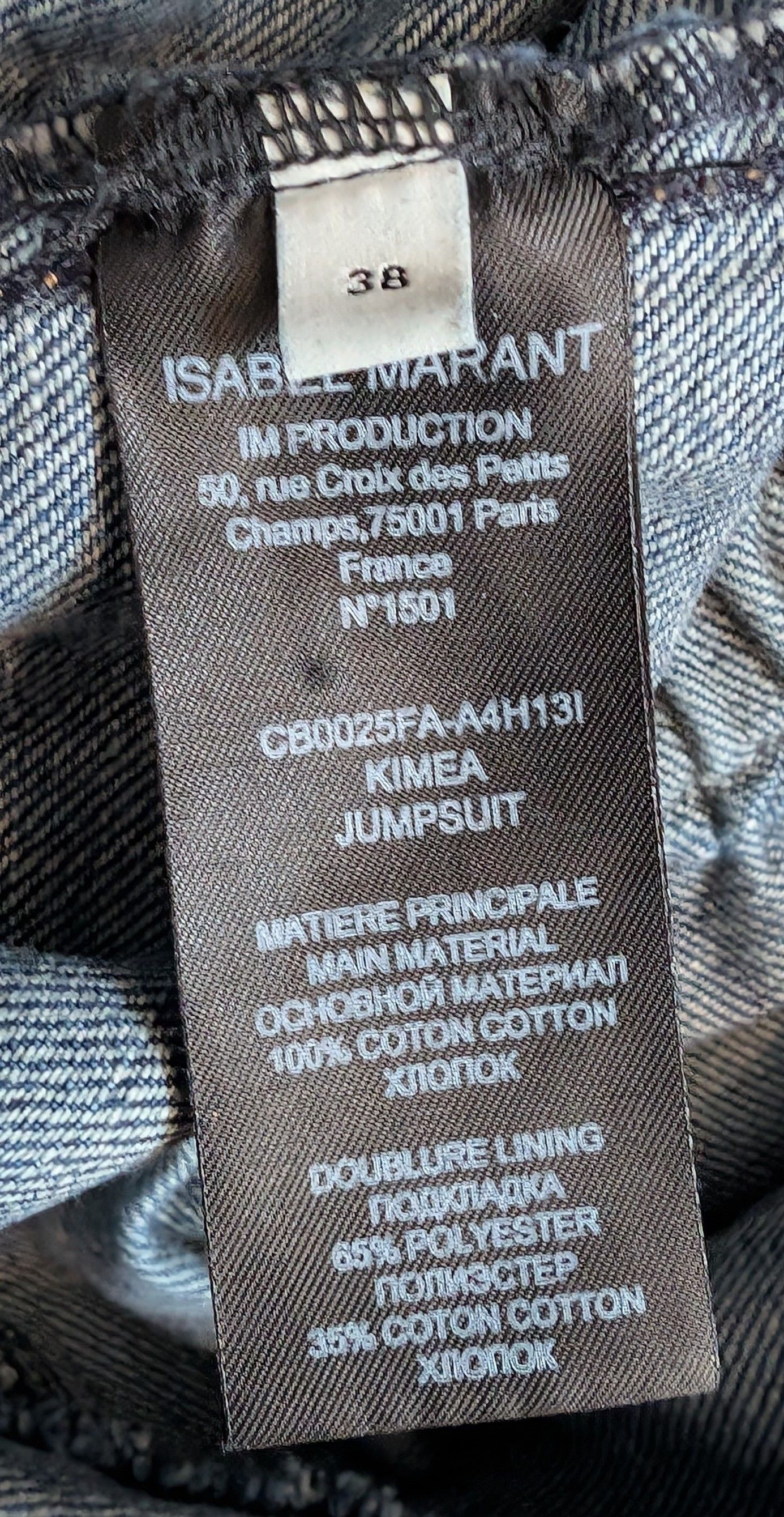 Isabel Marant Isabel Marant Kimea Denim Jumpsuit Made in Morocco Size 27" / US 4 / IT 40 - 6 Thumbnail