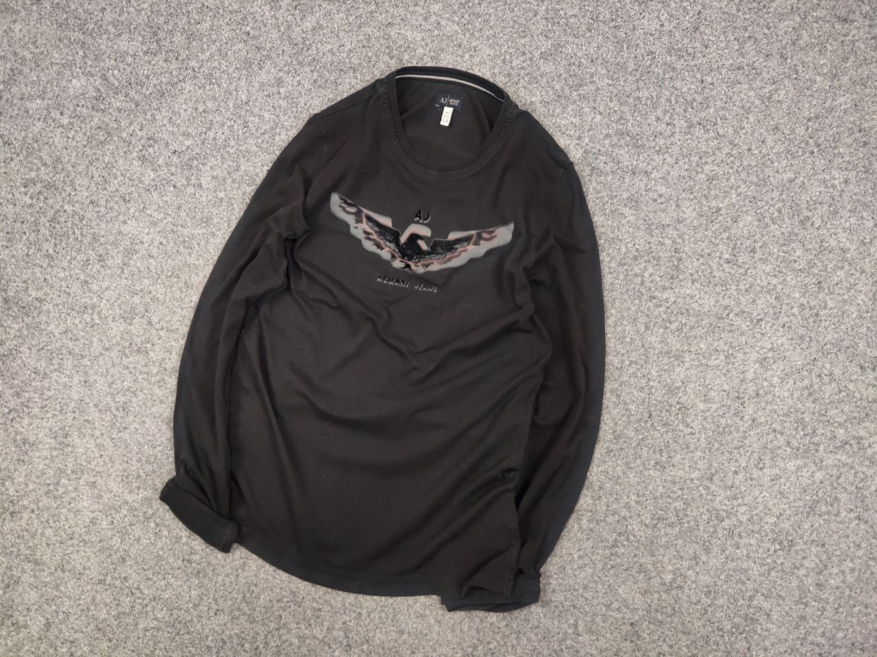 Armani Vintage armani jeans Big Logo Faded Long Sleeve Y2K Style Size US S / EU 44-46 / 1 - 3 Thumbnail