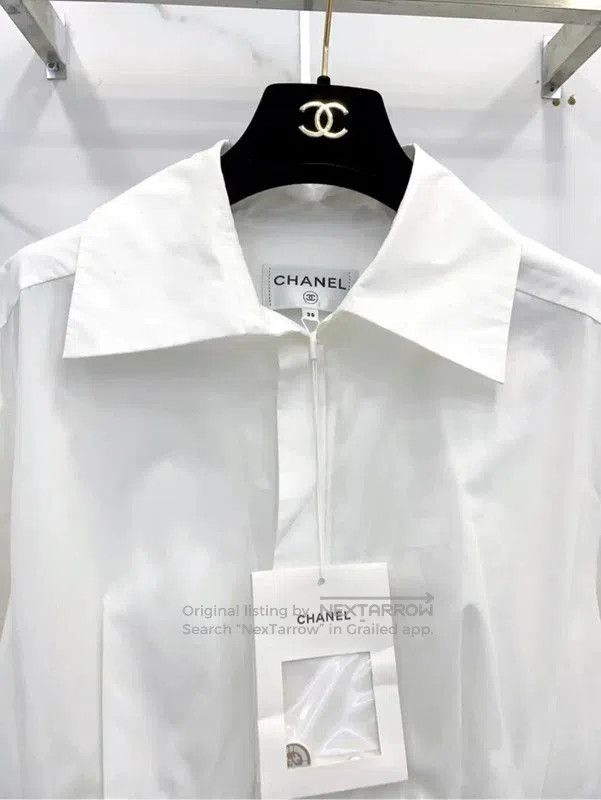 Chanel Chanel White Cotton Long Sleeve Top . Size M / US 6-8 / IT 42-44 - 3 Thumbnail