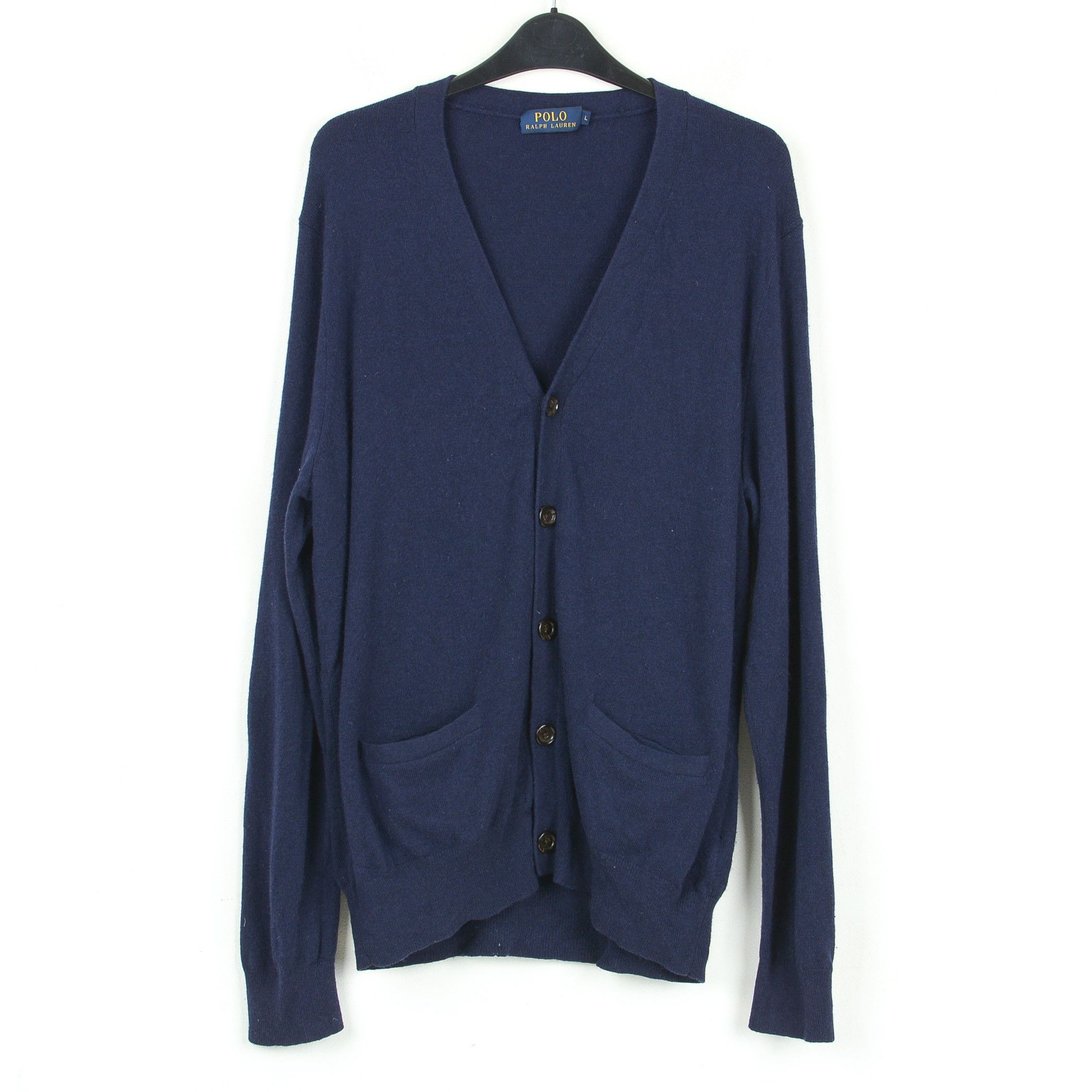 Polo Ralph Lauren Jumper Merino Wool Cardigan Jacket Sweater Elbow Patches Size US L / EU 52-54 / 3 - 1 Thumbnail