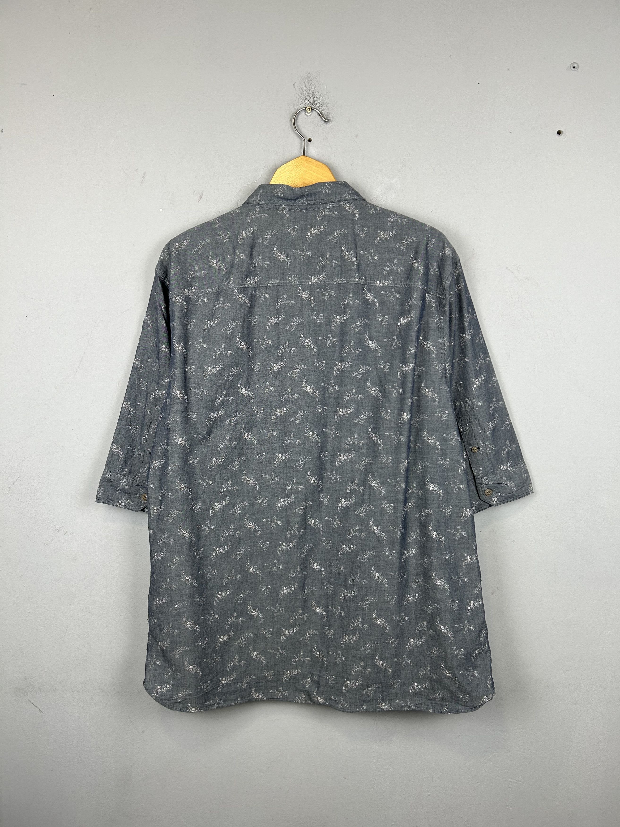 Allsaints All Saints Floral Shirt Quincey Half Sleeve Gray Button Up Size US XXL / EU 58 / 5 - 5 Thumbnail