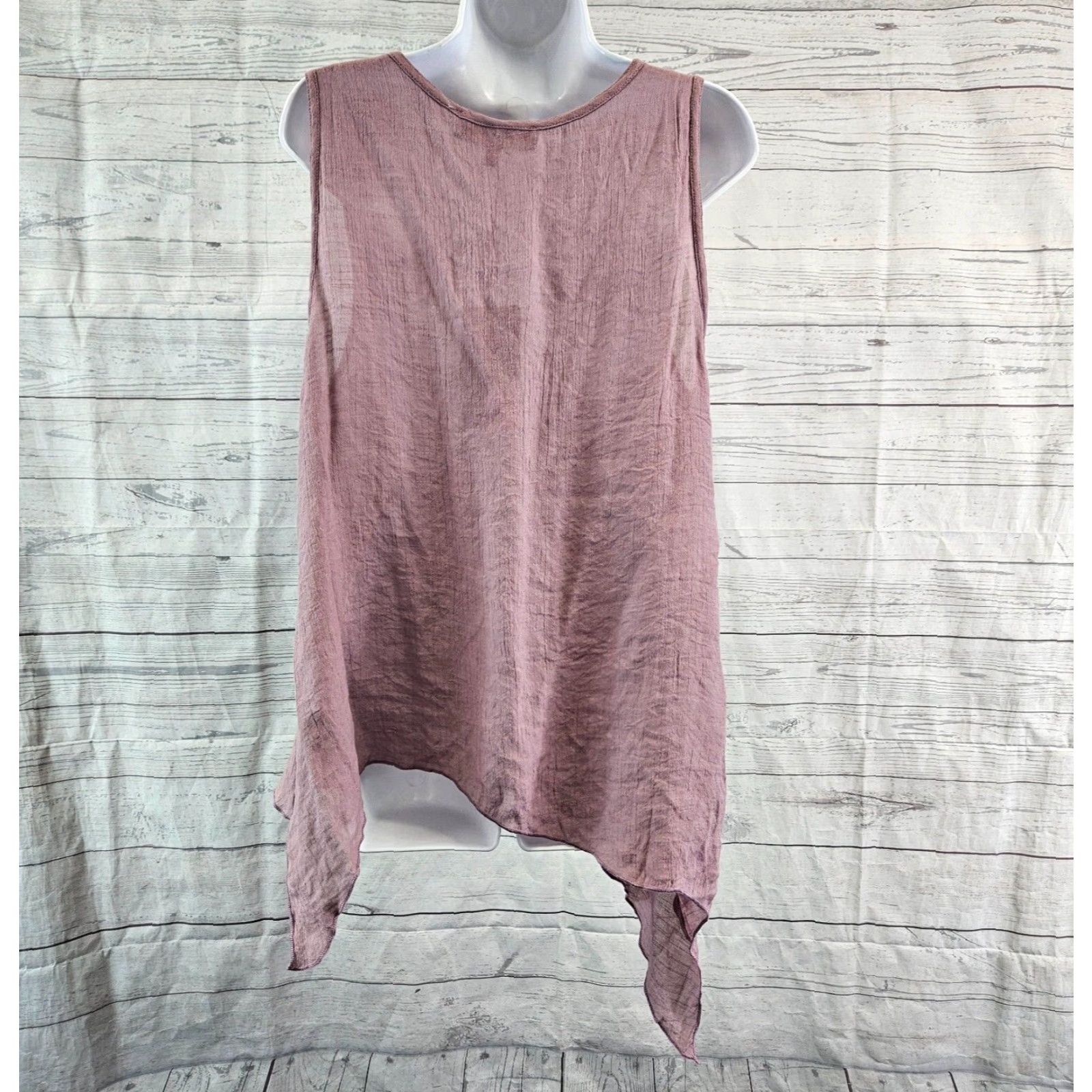Vintage Pretty Angel Womens Tank Top M Purple V-Neck Silk Blend Asymmetrical Hem Shirt Ladies 90s? Size M / US 6-8 / IT 42-44 - 4 Thumbnail