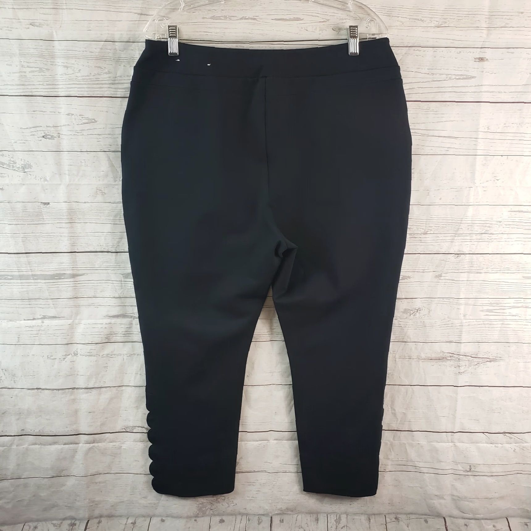 Soft Surroundings Soft Surroundings Womens Sadie Scalloped Ponte Cropped Pants PL Blue Pull On Pants Womens PL Blue Cropped 21.5in Inseam Size 36" / US 14 / IT 50 - 3 Thumbnail