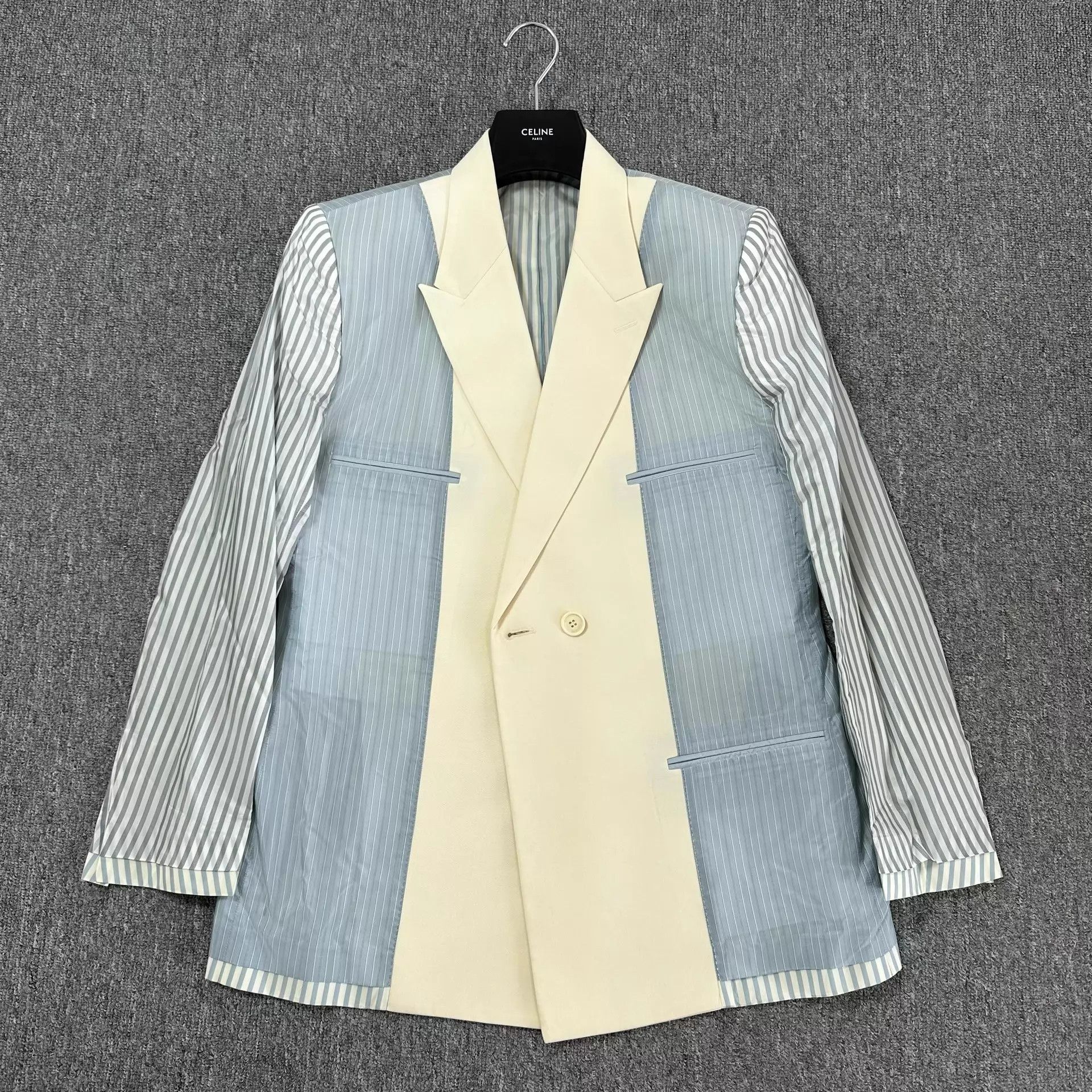Dior Dior Men SS19 Inside Out Stripe Wool Suit Orange 50 Size 50R - 1 Thumbnail