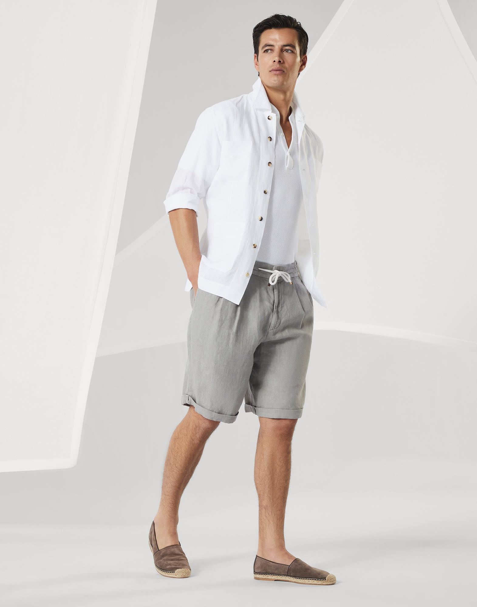 Brunello Cucinelli o1la1rc1a0326 Dyed Bermuda Shorts in Grey Size US 36 / EU 52 - 4 Thumbnail