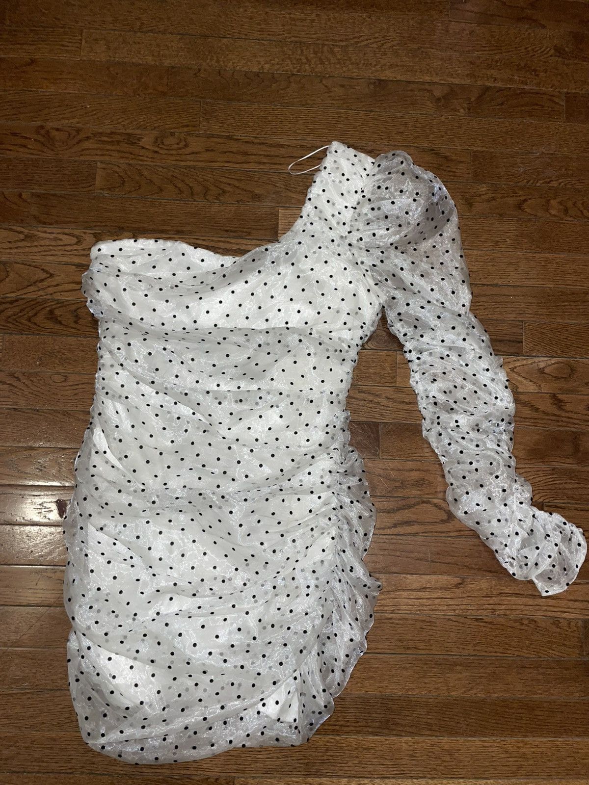 Other Naked Wardrobe black & white polka dot chiffon mini dress Size XL / US 12-14 / IT 48-50 - 2 Thumbnail