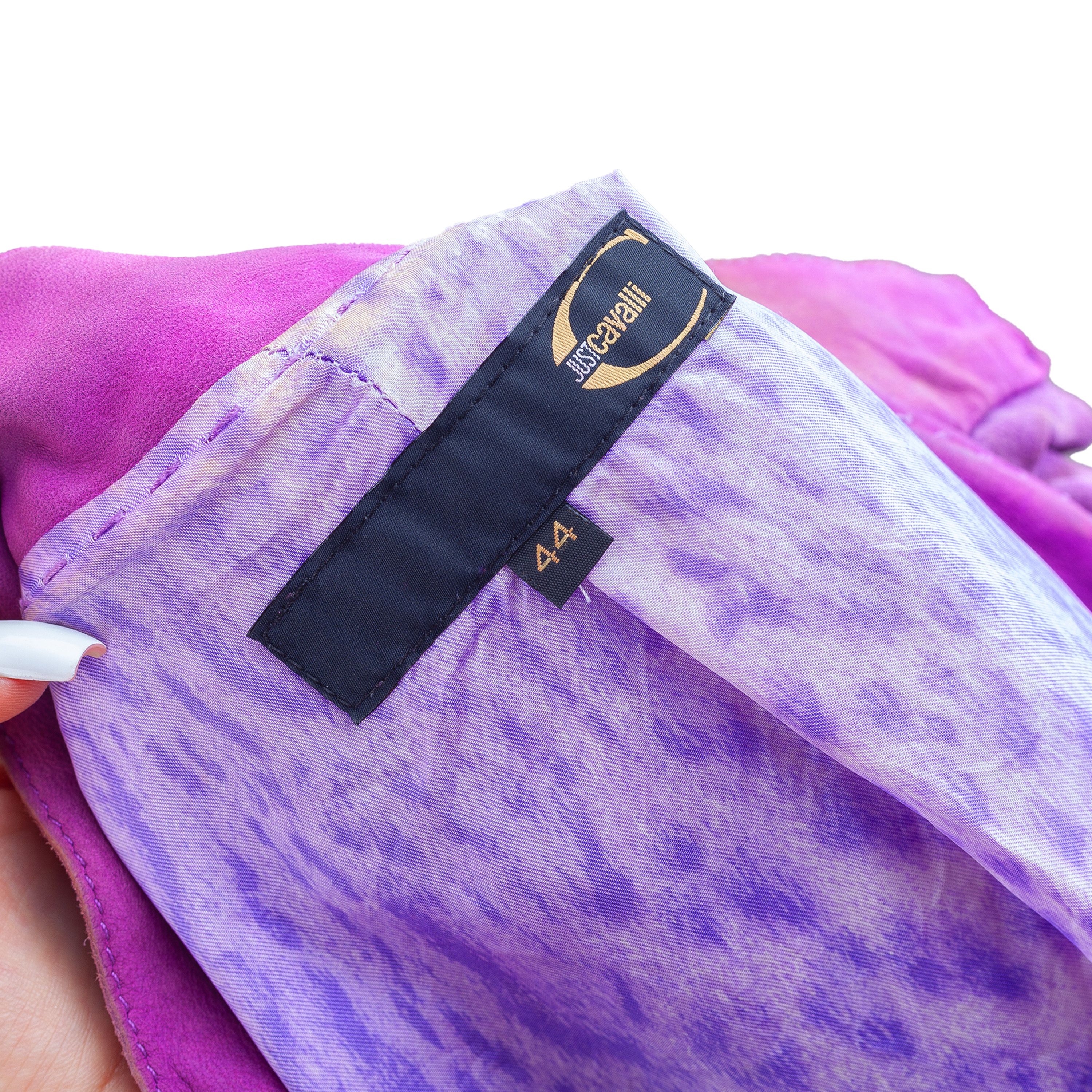 Just Cavalli Just Cavalli Purple Suede Leather Vintage Jacket (S) Size S / US 4 / IT 40 - 8 Thumbnail