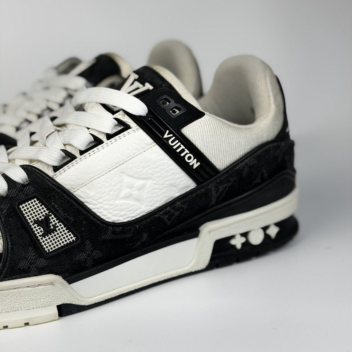 Louis Vuitton Louis Vuitton LV Trainer Black Denim Monogram Size US 9.5 / EU 42-43 - 6 Thumbnail