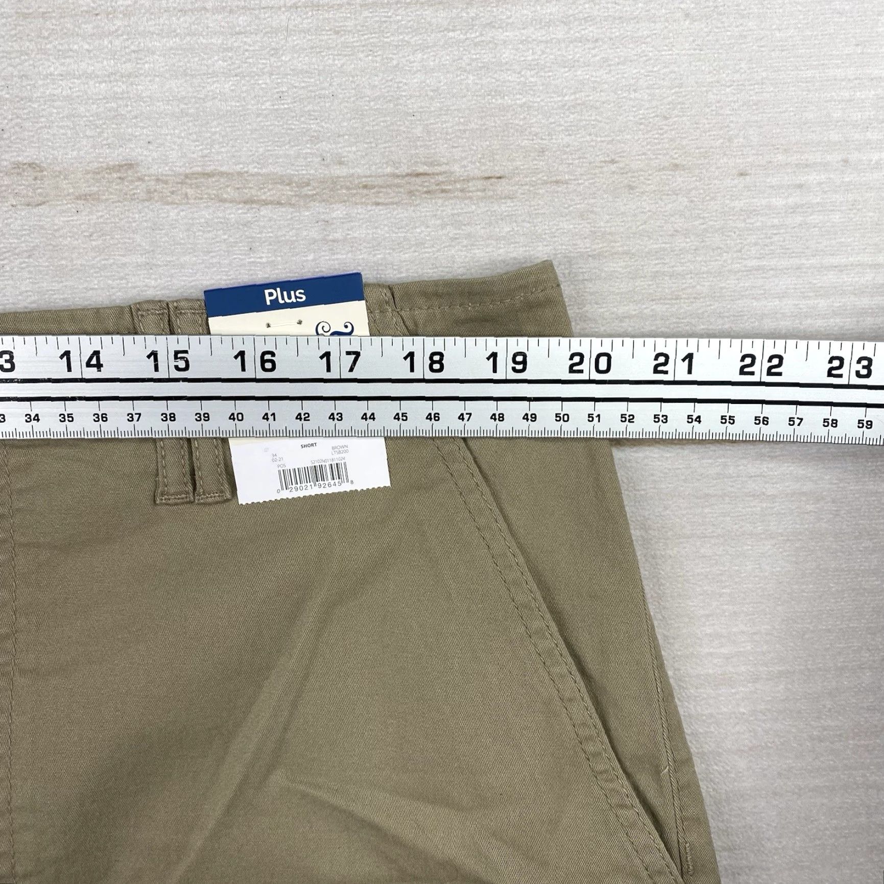 Vintage Terra & Sky Shorts Womens 18W Tan Button Up Cuffed Pockets Stretch Khaki NWT Size 40" / US 18 - 4 Thumbnail