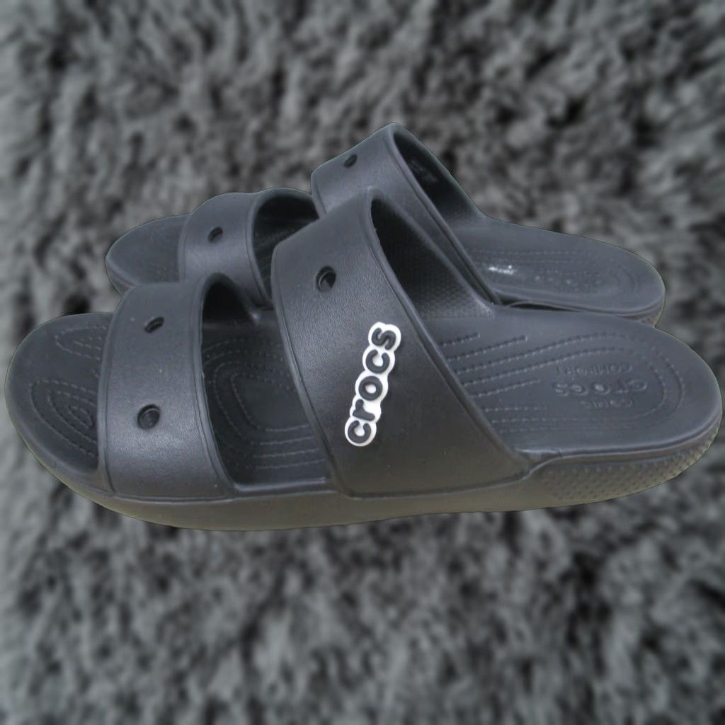Crocs Crocs Mens Size 11 Clogs Straps Black Slip On Beach Outdooor Rubber - Mens, Shoes, Crocs, Clog, Casual, Rubber, Black, Size 11 Size US 11 / EU 44 - 1 Thumbnail