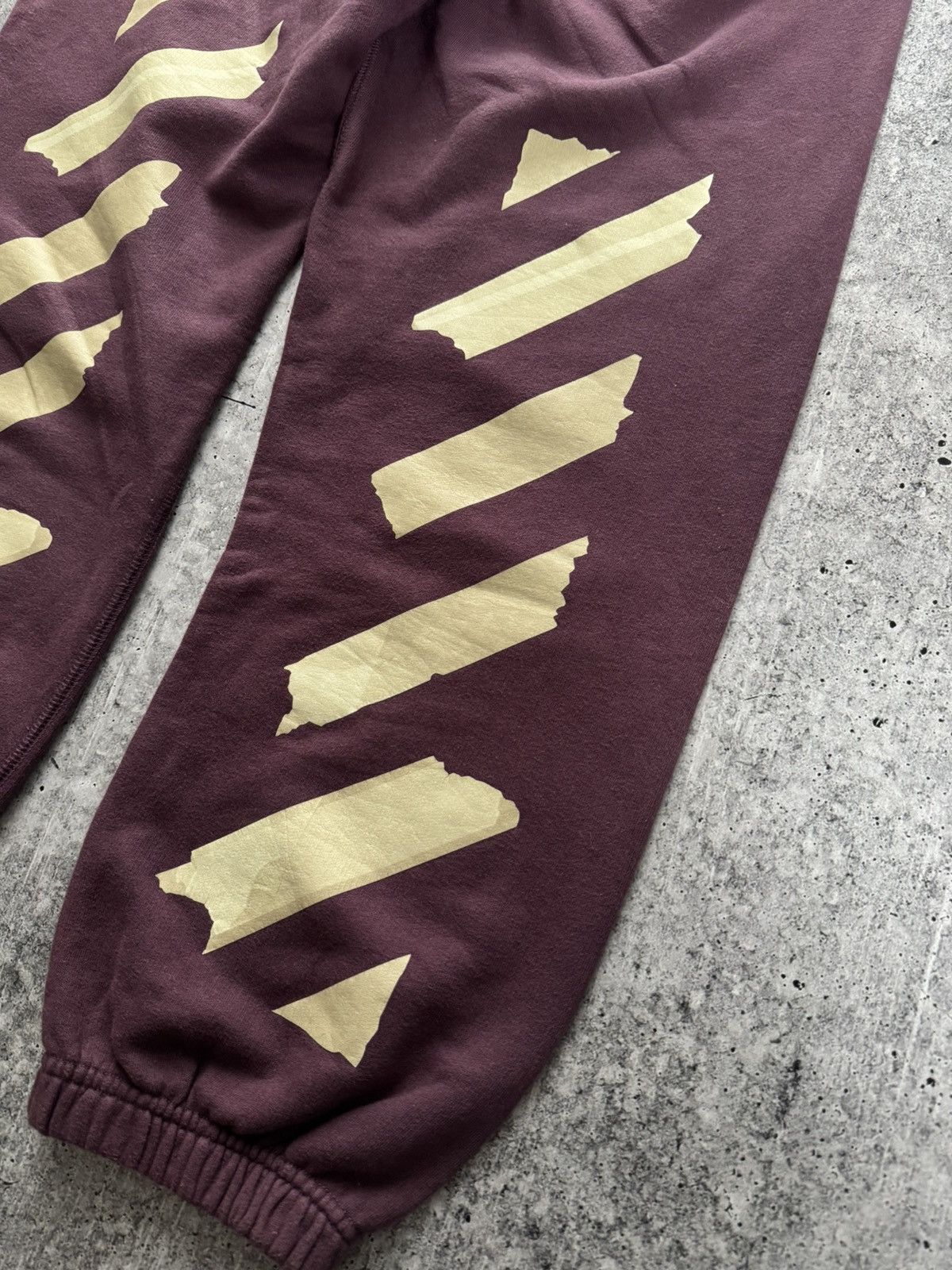Off-White Off White M Tape Diag Joggers Bottoms Burgundy Virgil Abloh Size US 34 / EU 50 - 7 Thumbnail