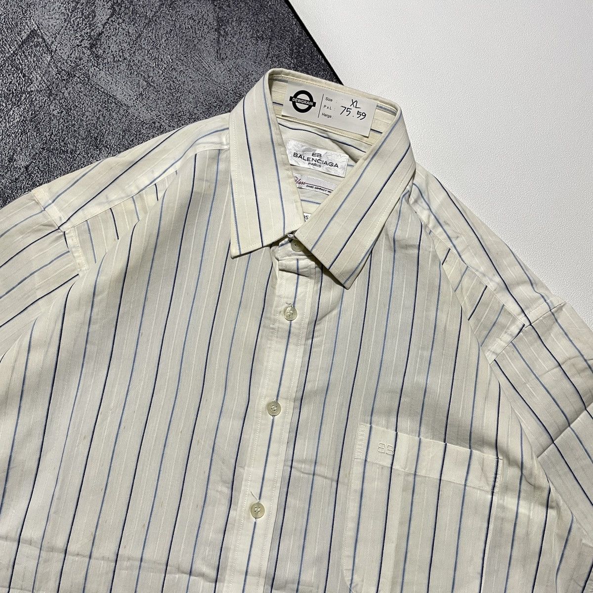Vintage Vintage Balenciaga Pocket Shirts BB Embroidered Size US XL / EU 56 / 4 - 3 Thumbnail