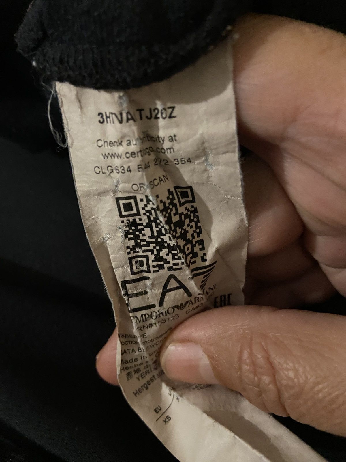 Designer × Emporio Armani EA7 Emporio Armani black sweatpants XS tapered pockets Size US 32 / EU 48 - 3 Thumbnail