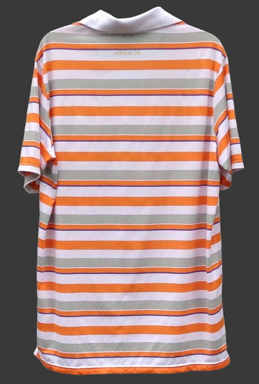 Adidas Adidas Golf Orange Multi Color Stripe Polo Shirt Top XL Size US XL / EU 56 / 4 - 2 Thumbnail