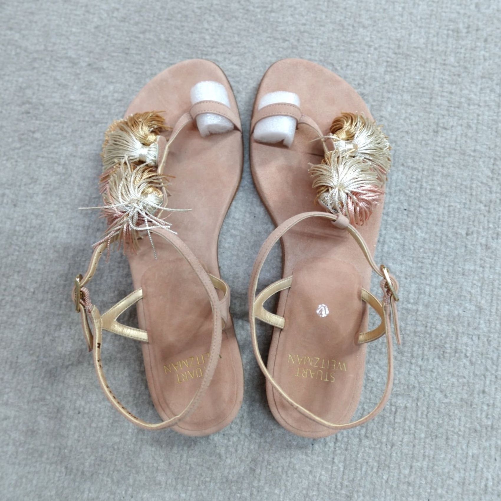 Stuart Weitzman Stuart Weitzman Sandal Womens 7.5 Pink Suede Strappy Buckle Open Toe Flat Leather Insole NEW Size US 8 / IT 38 - 5 Thumbnail