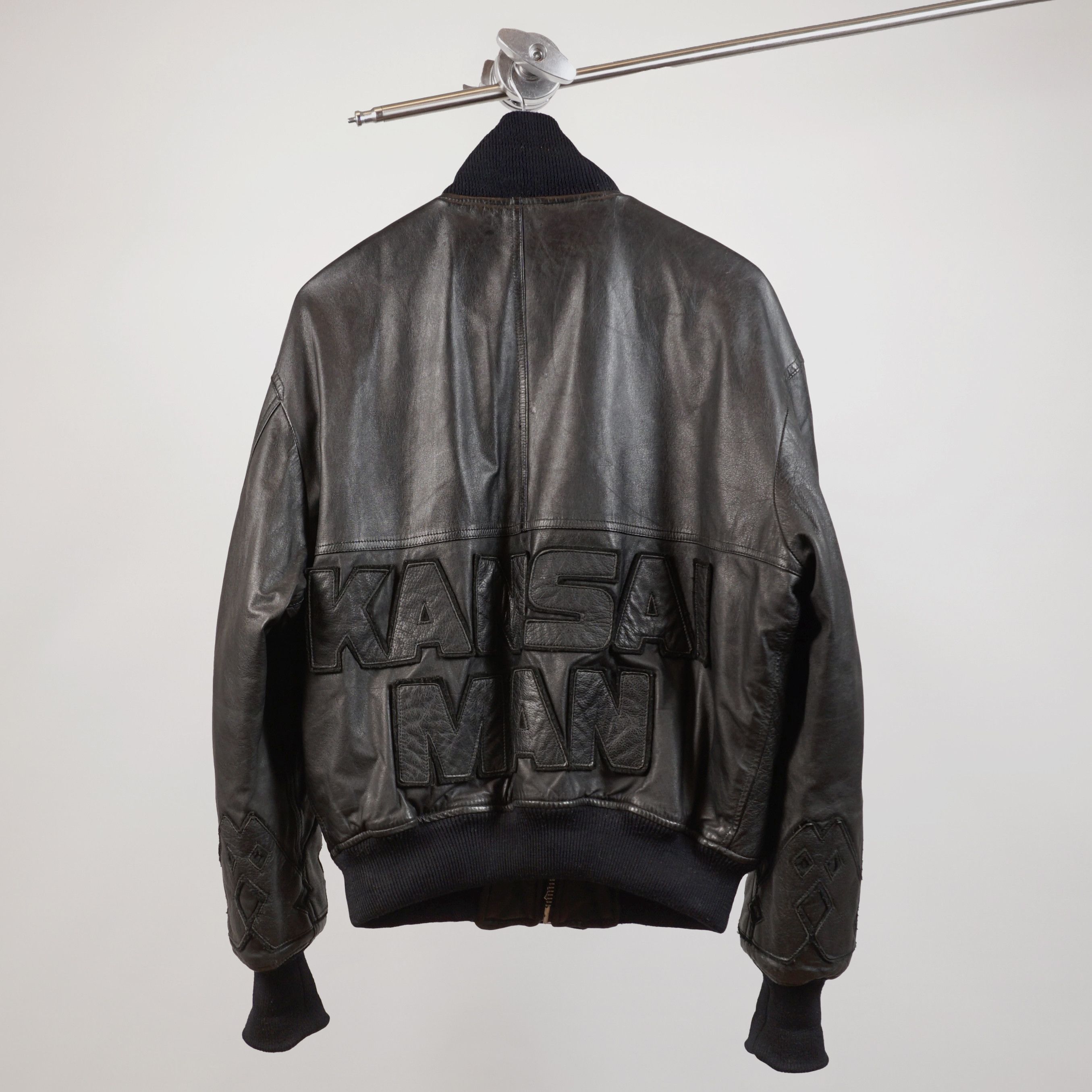 Kansai Yamamoto 90's Kansai Yamamoto / Genuine Leather Bomber Jacket Size US M / EU 48-50 / 2 - 2 Thumbnail
