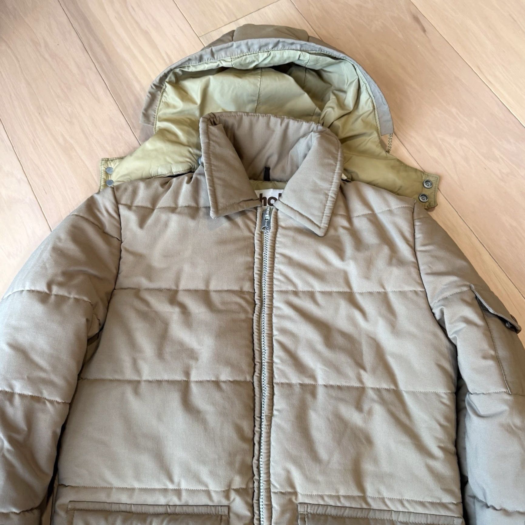 Schott VINTAGE Schott Puffer Jacket Small Jacket Men Beige 90s USA Parka Winter Quilted Insulated Zip Mid-Length Size US S / EU 44-46 / 1 - 3 Thumbnail