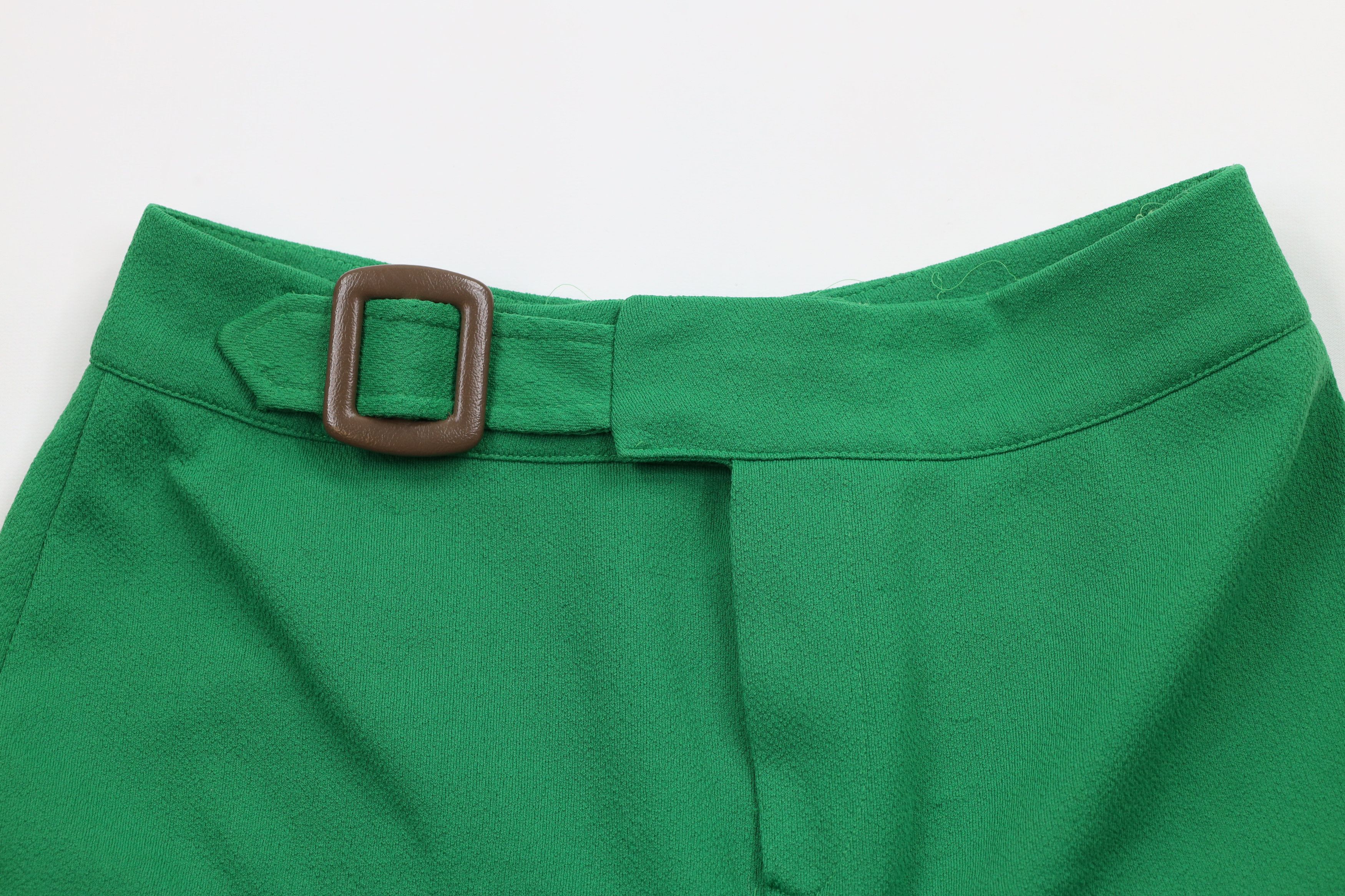 Vintage Vintage 60s 70s Streetwear Knit Buckle Belt Shorts Green USA Size 38" / US 16 / IT 52 - 2 Thumbnail