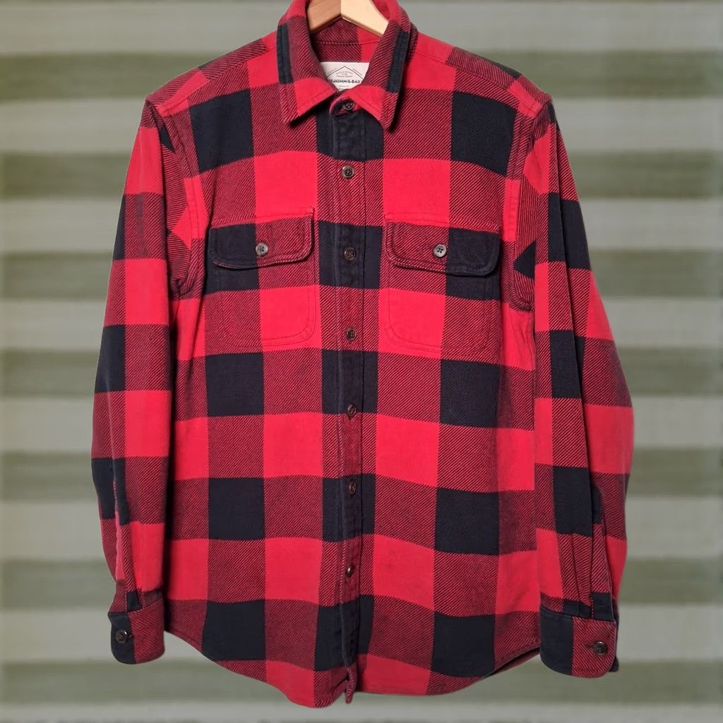 Vintage VINTAGE St Johns Bay Flannel Shirt Small Red Buffalo Plaid Heavyweight Workwear Shirt Mens S Red Plaid Heavyweight Work Shirt Size US S / EU 44-46 / 1 - 1 Thumbnail