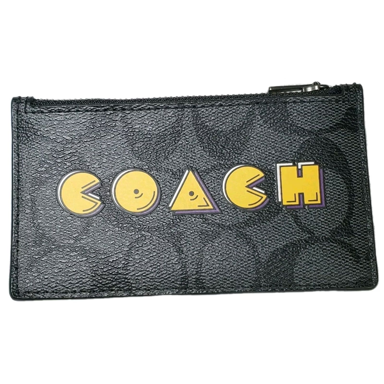 Coach Coach Pac-Man Signature Charcoal Zip Card Wallet F73225 Coin Purse Size ONE SIZE - 2 Thumbnail