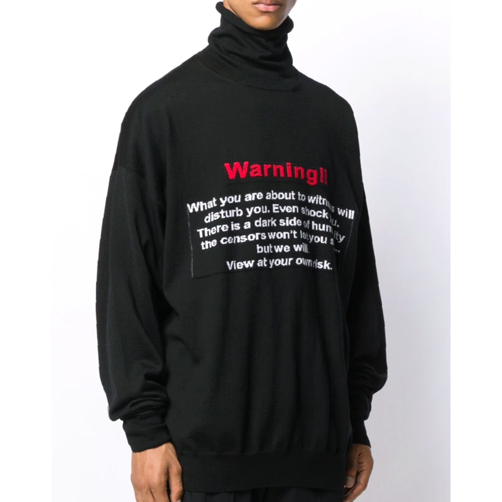 Vetements VETEMENTS Unisex Adult Turtle-Neck Sweater M Black Merino Wool Knit Pullover Slim Design Oversized Size US M / EU 48-50 / 2 - 4 Thumbnail
