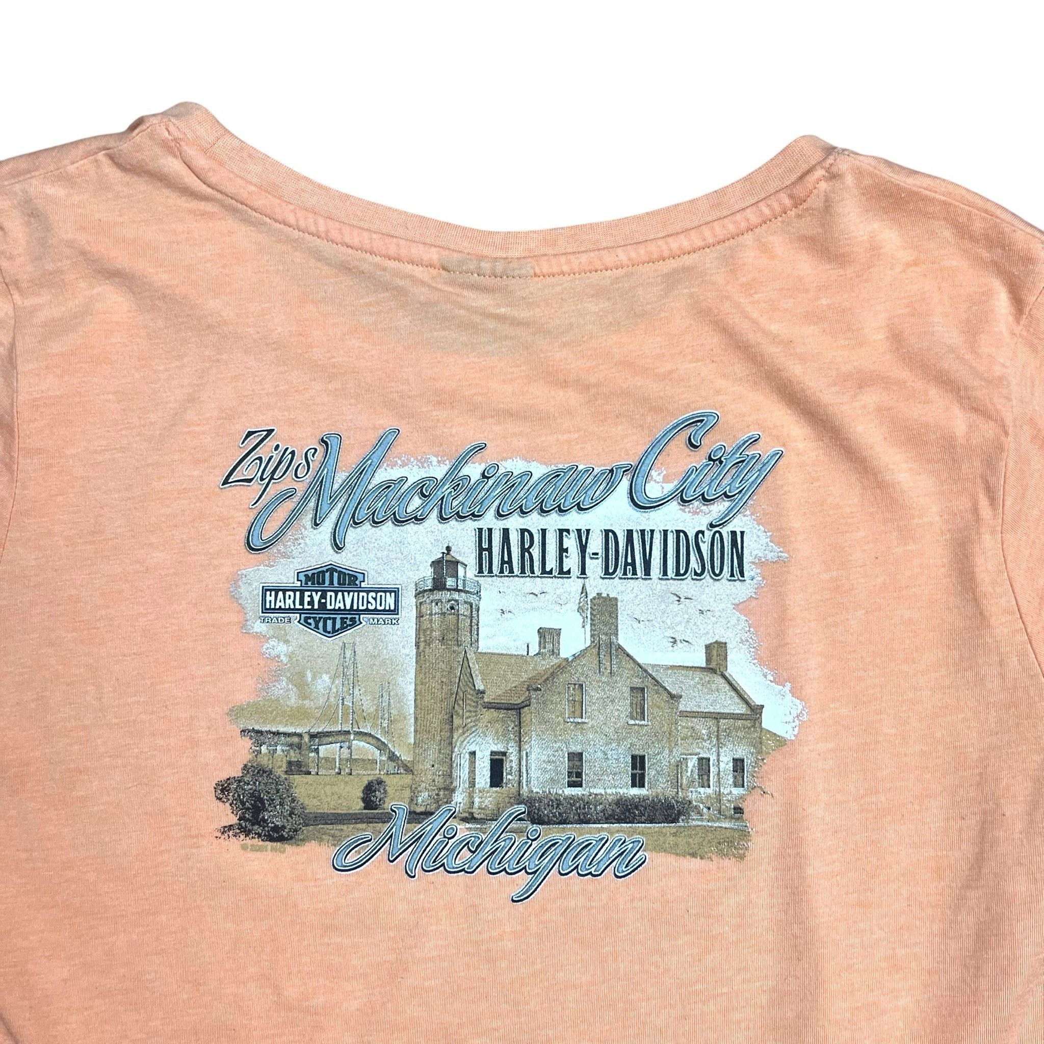 Harley Davidson Harley-Davidson Mackinaw City Rhinestone Graphic T-Shirt Size XL / US 12-14 / IT 48-50 - 6 Thumbnail